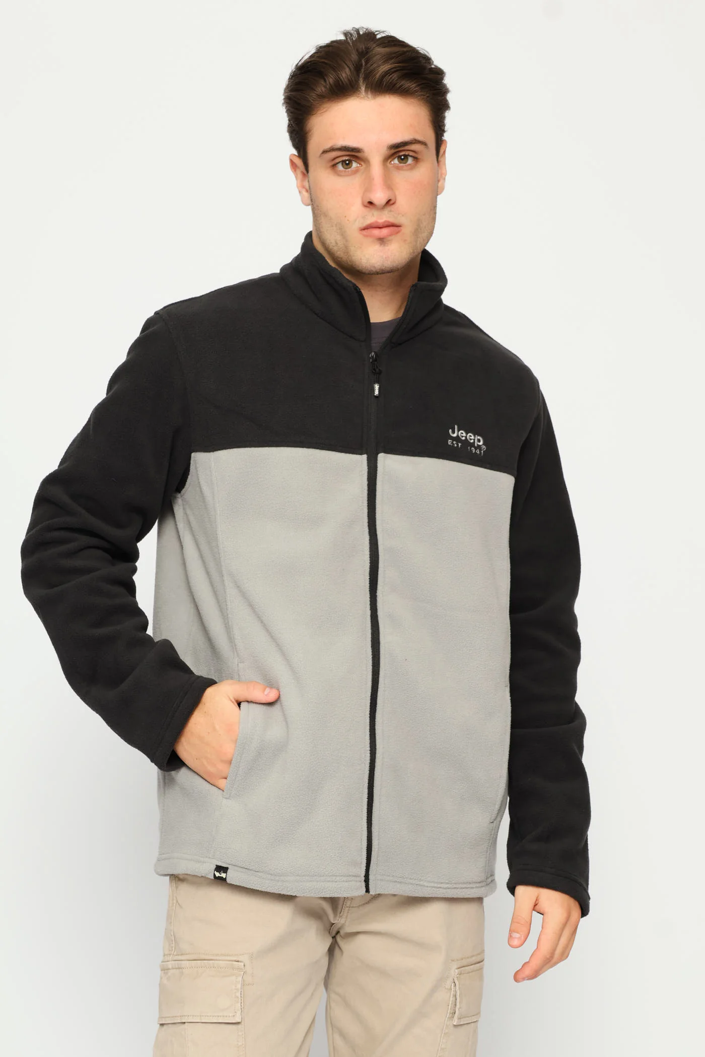 Fleece Zip Through Jacket - Grey - Image 5