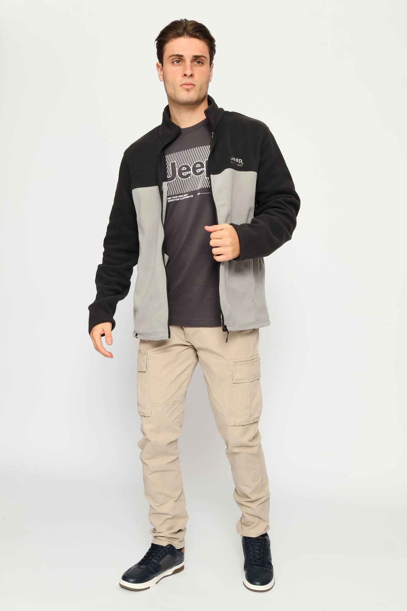 Fleece Zip Through Jacket - Grey - Image 7
