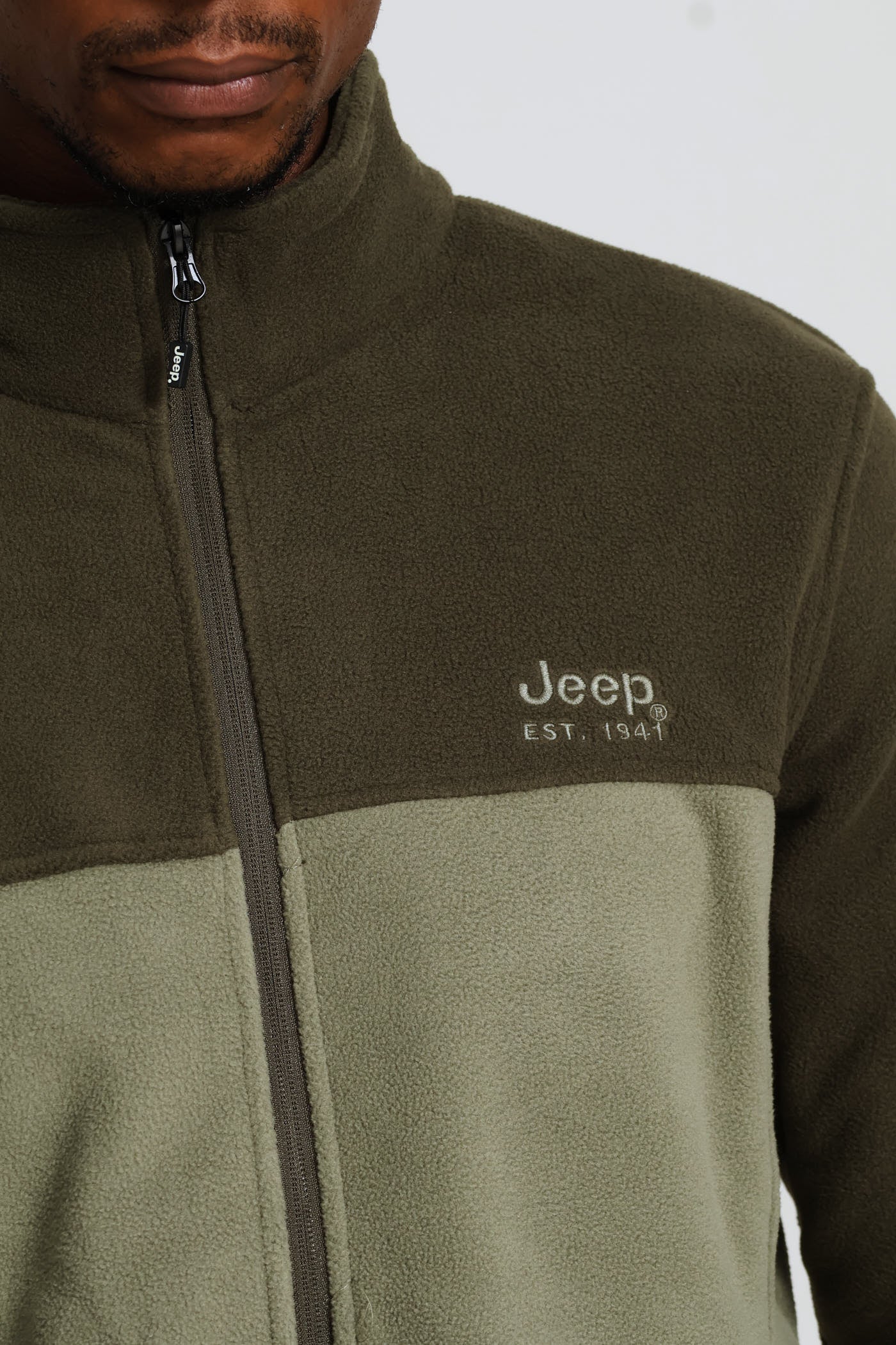 Fleece Zip Through Jacket - Olive - Image 2