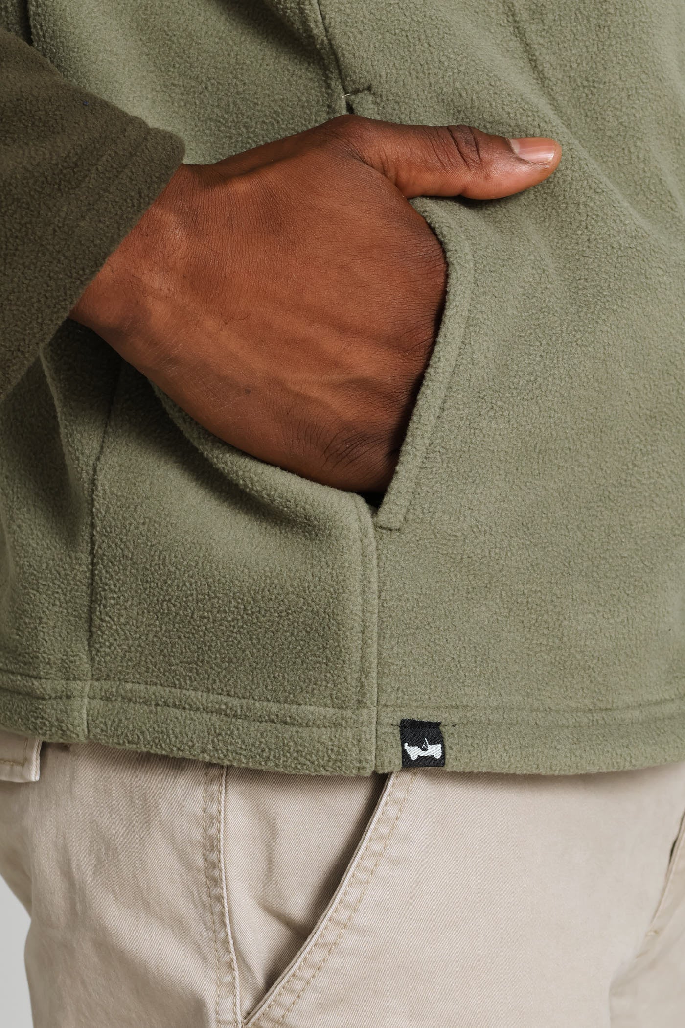 Fleece Zip Through Jacket - Olive - Image 6