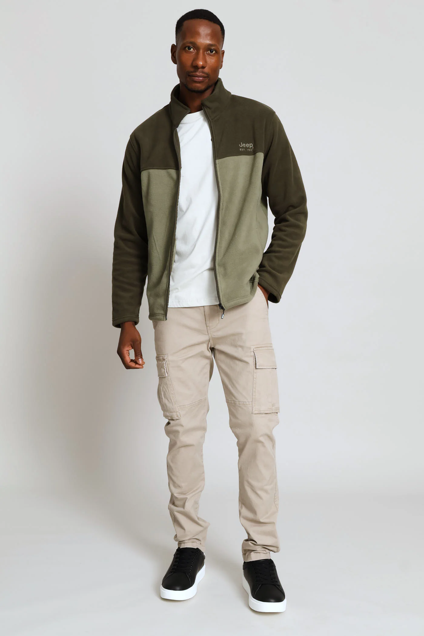 Fleece Zip Through Jacket - Olive - Image 7