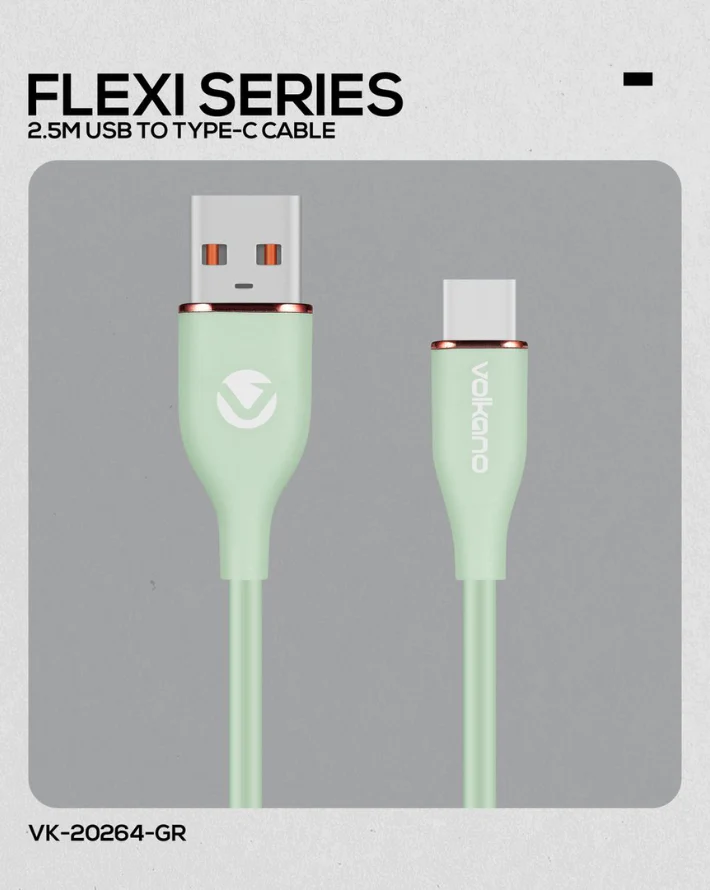 Flexi Series Type-C to Type-C 2.5m 30W Green - Image 2