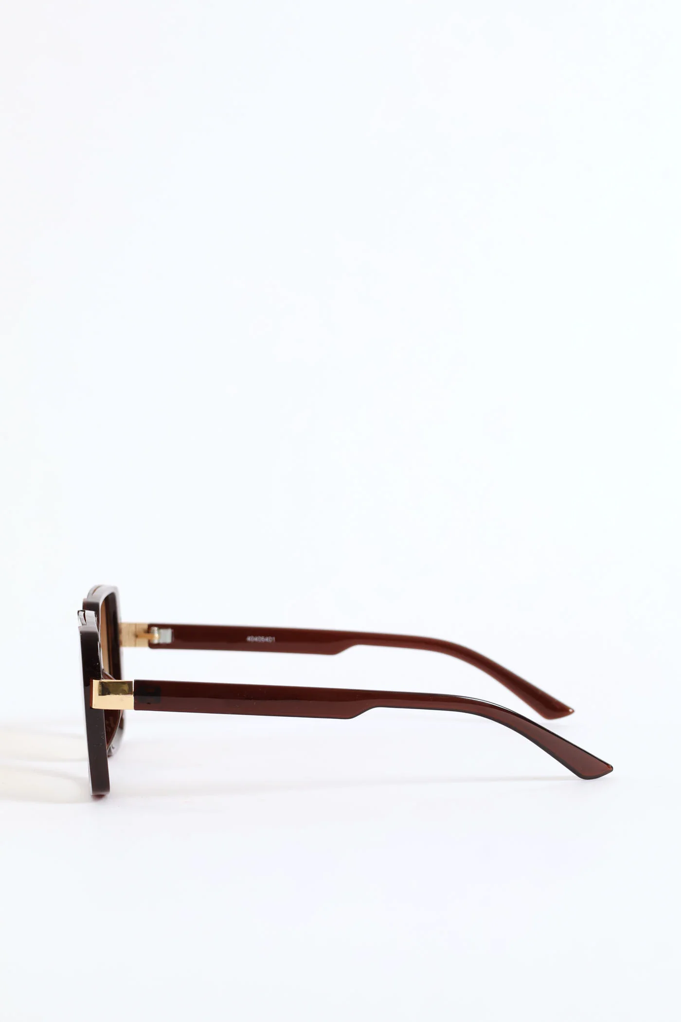 Floating Square Metal Trim Sunglasses - Brown - Image 2