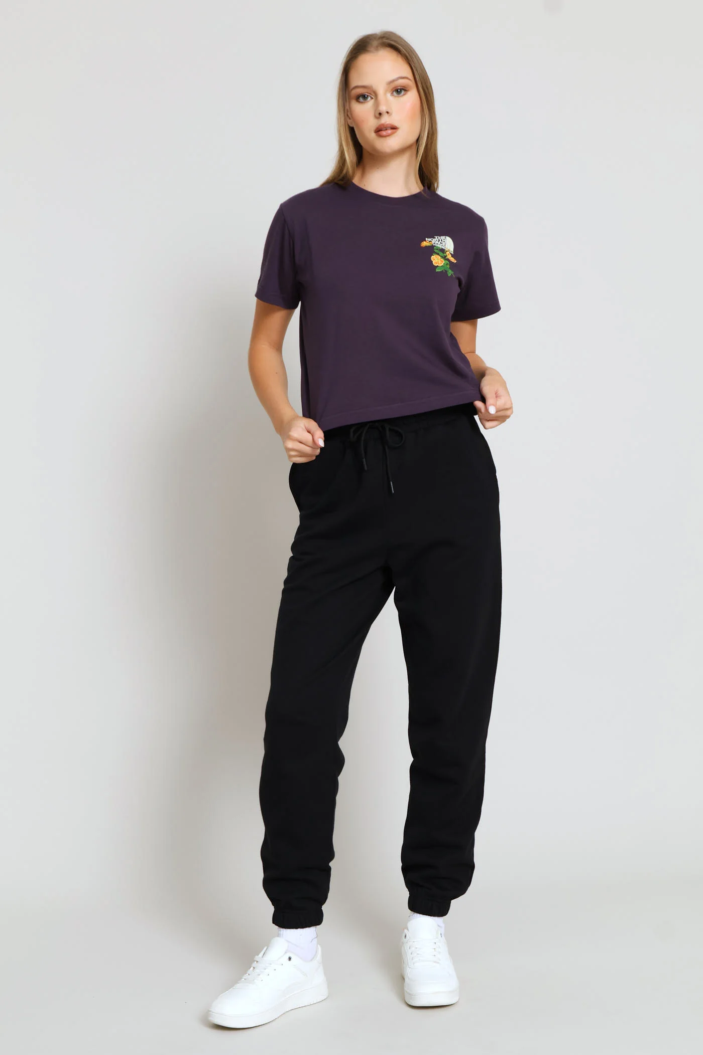 Flora Embroidered Graphic Regular Short Sleeve Tee - Purple - Image 5