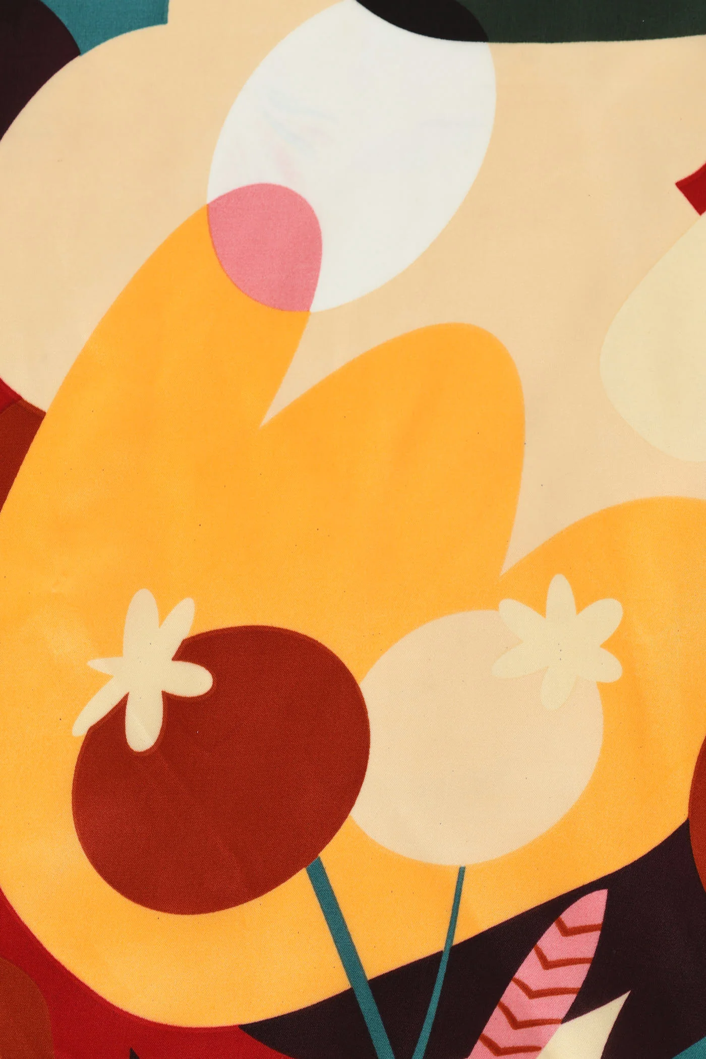 Floral Colourblock Satin Feel Scarf - Black - Image 2
