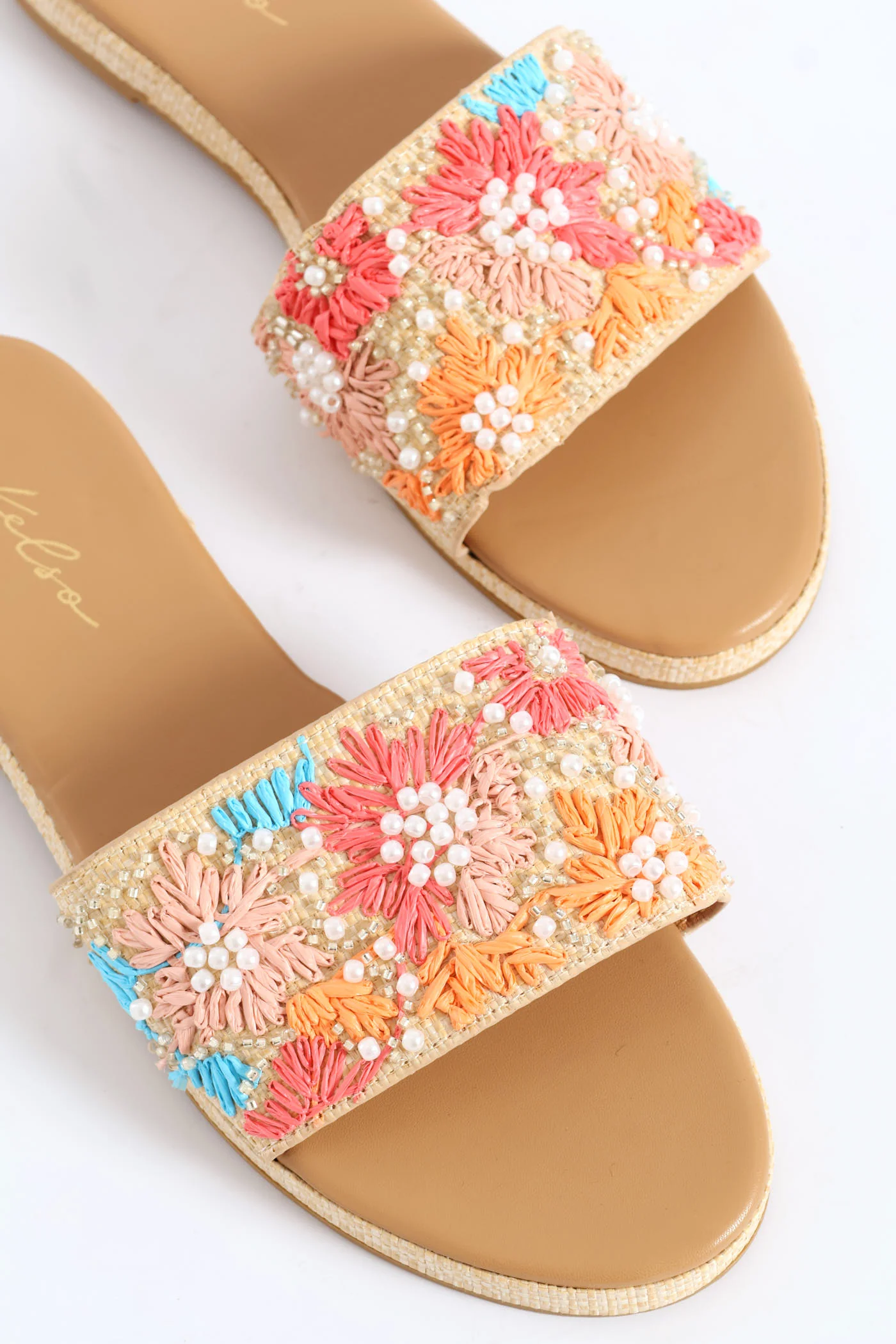 Floral Embroidered Single Band Mule Sandal - Multi - Image 2