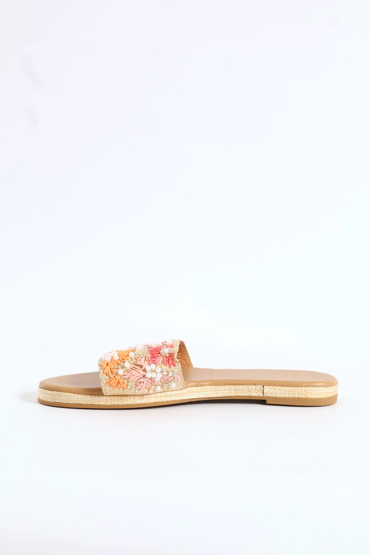 Floral Embroidered Single Band Mule Sandal - Multi - Image 3