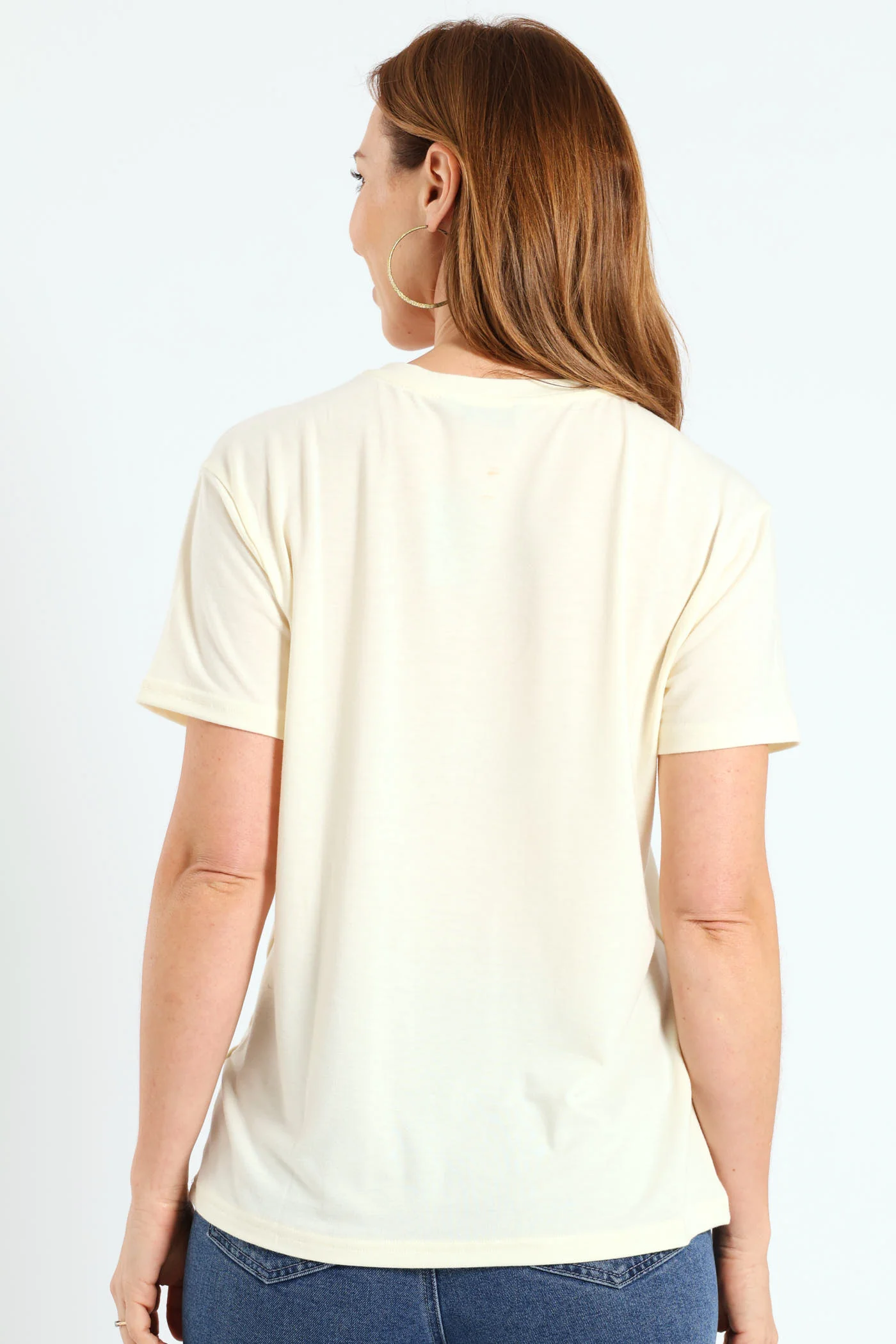 Floral Embroidered Tee - Ivory - Image 2