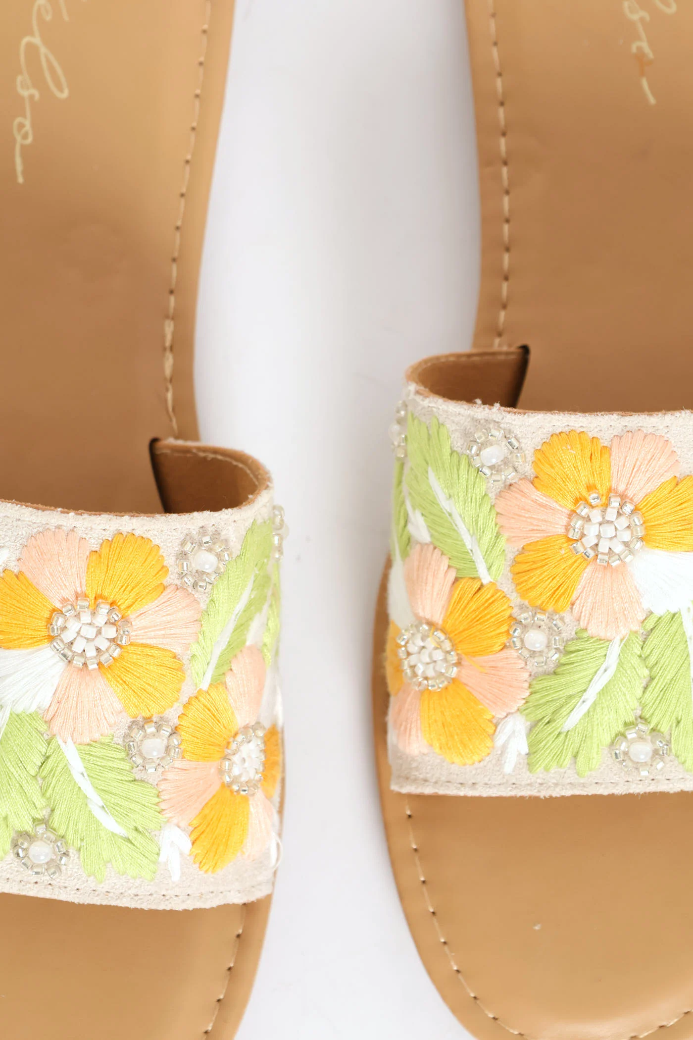 Floral Embroidery Single Band Mule Sandal - Multi - Image 2
