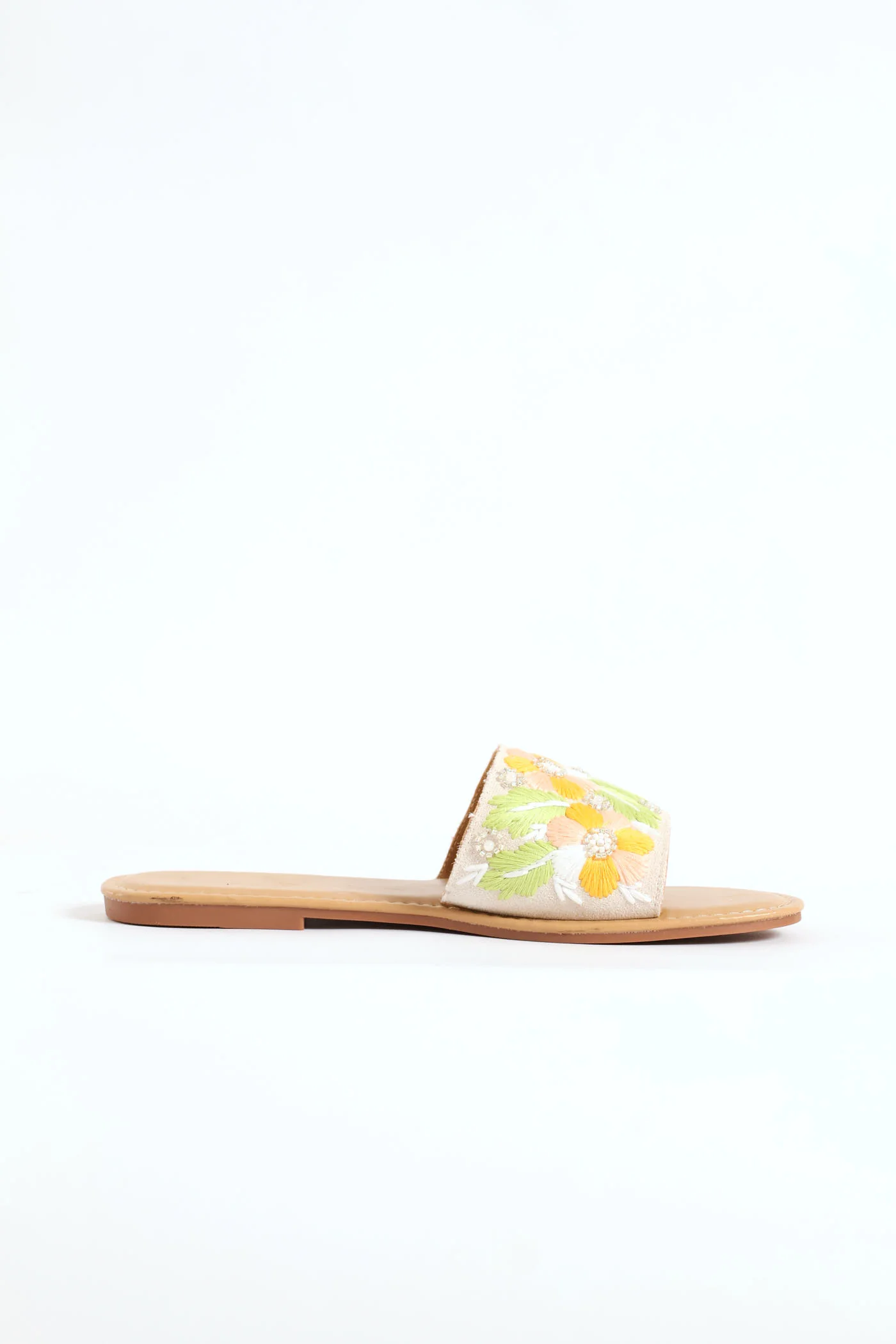 Floral Embroidery Single Band Mule Sandal - Multi - Image 3