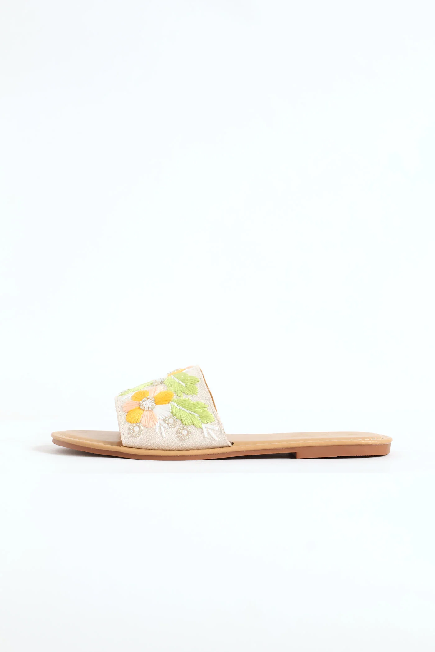 Floral Embroidery Single Band Mule Sandal - Multi - Image 4