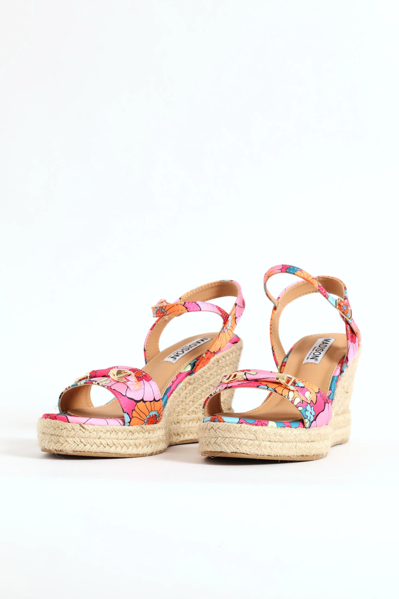 Floral Espadrille Wedge Heel - Pink - Image 3