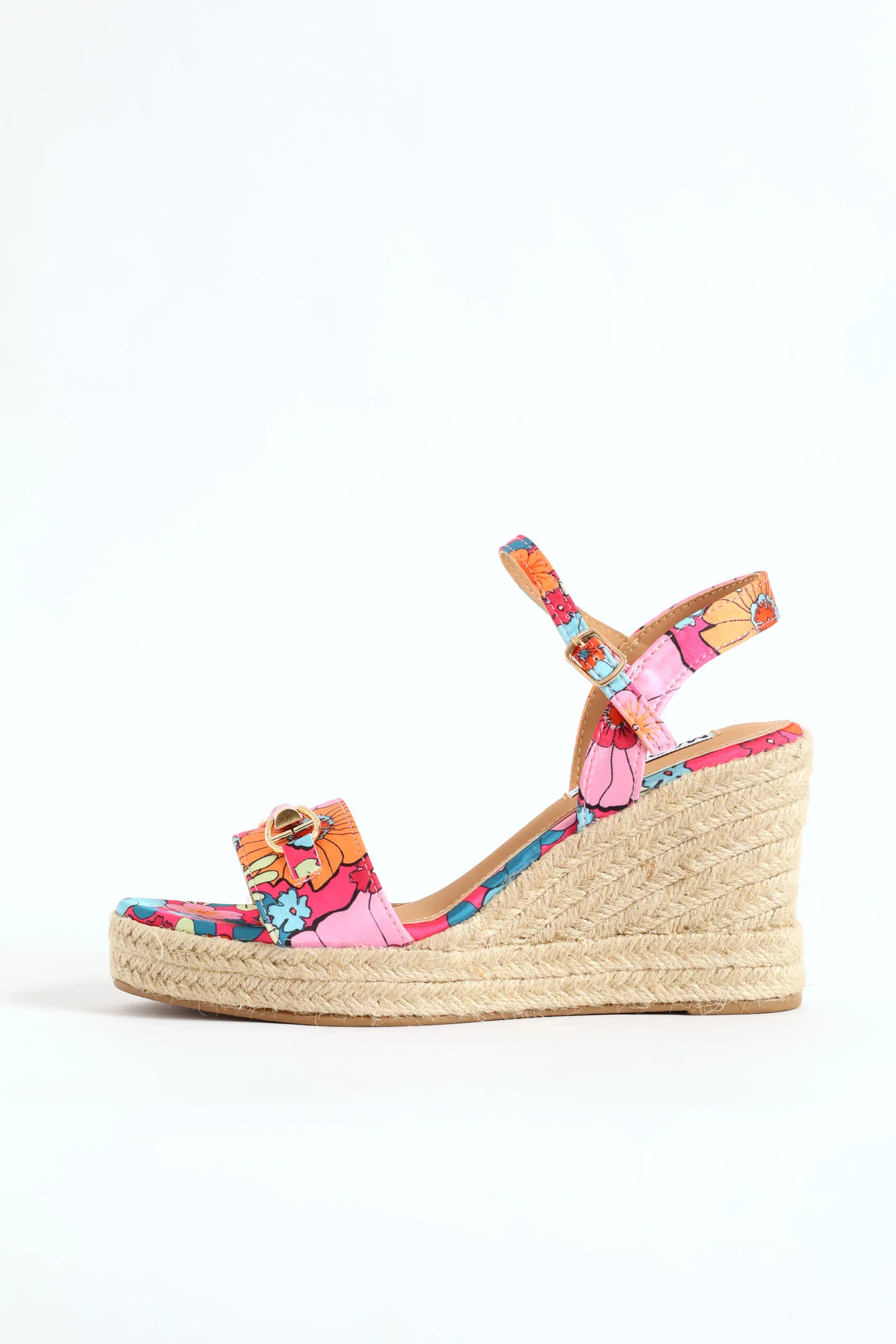 Floral Espadrille Wedge Heel - Pink - Image 5