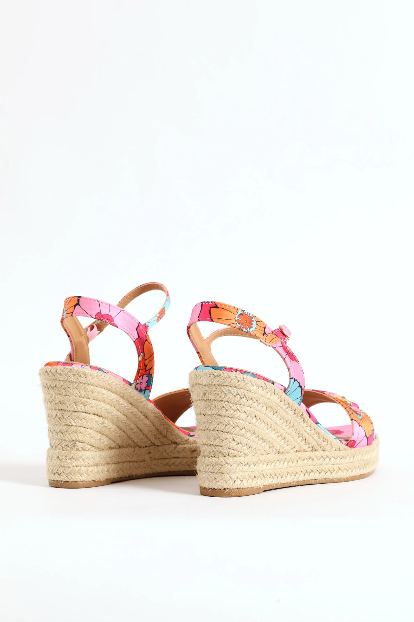 Floral Espadrille Wedge Heel - Pink - Image 6