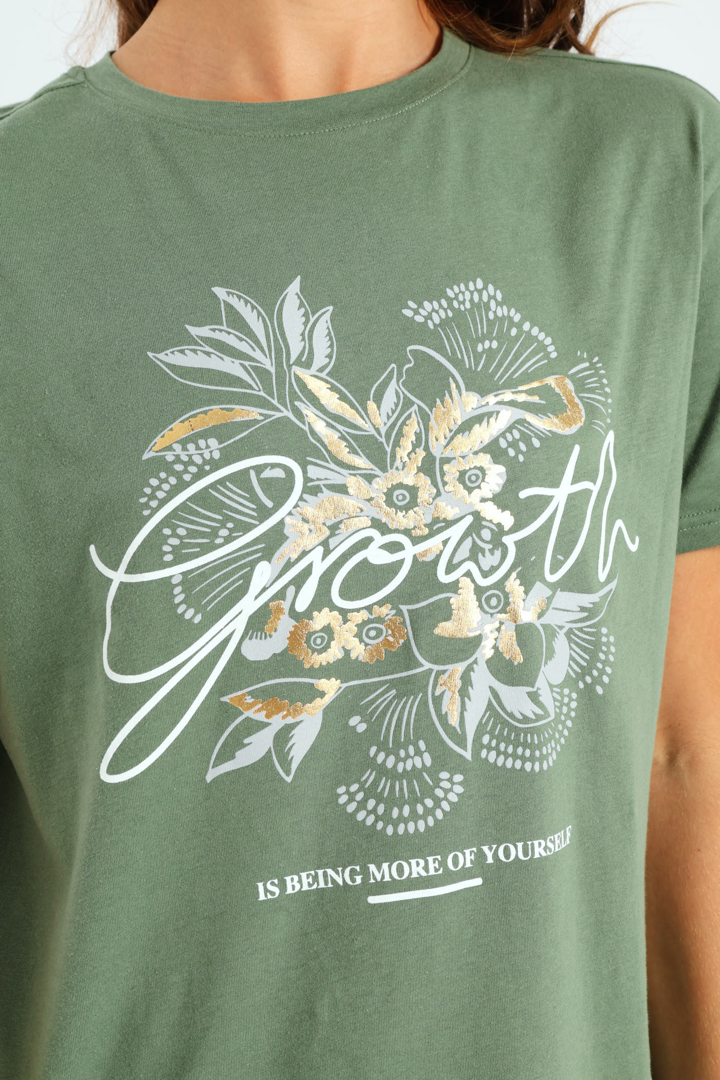Floral Foil Growth Tee - Eucalyptus Green - Image 2