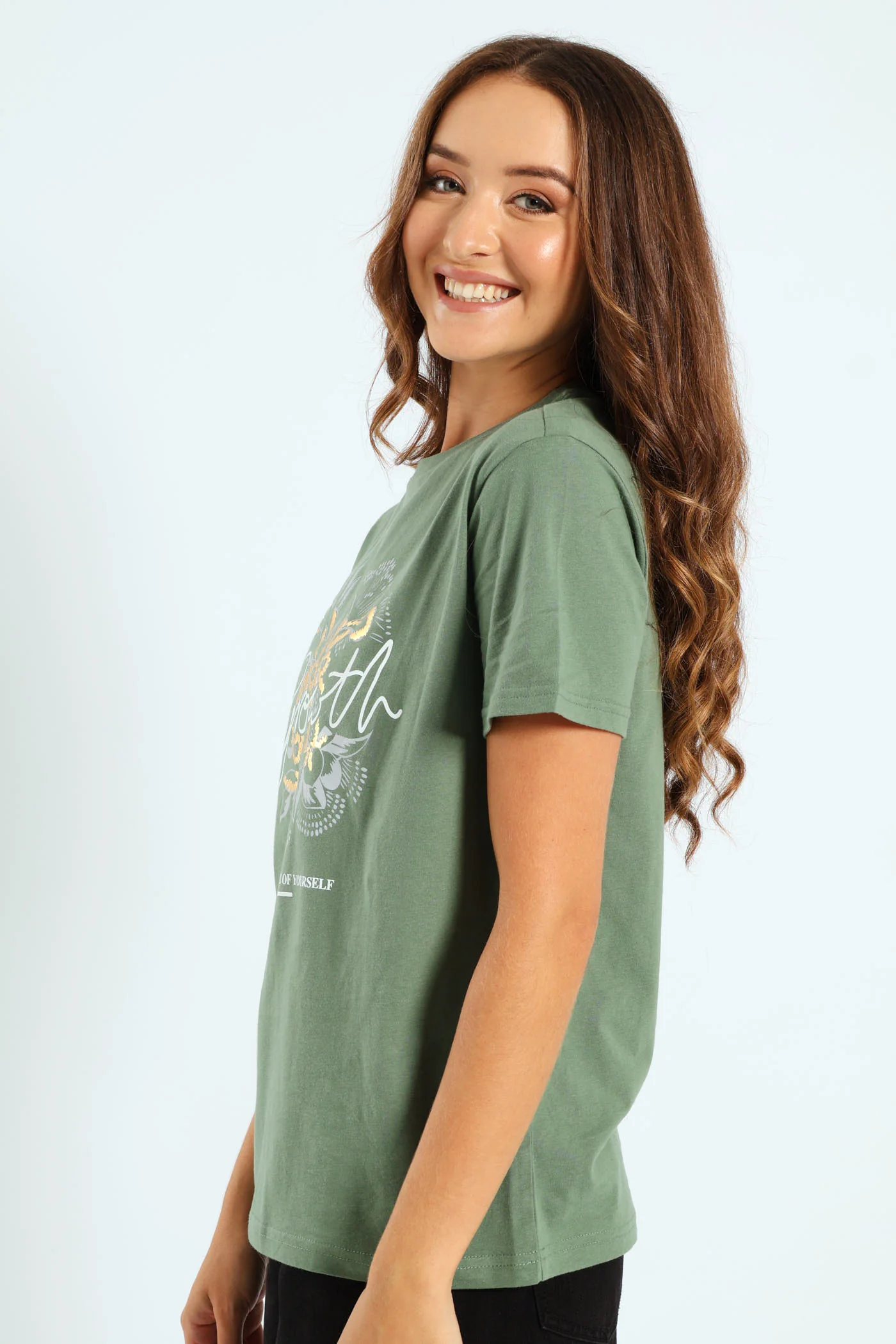 Floral Foil Growth Tee - Eucalyptus Green - Image 4