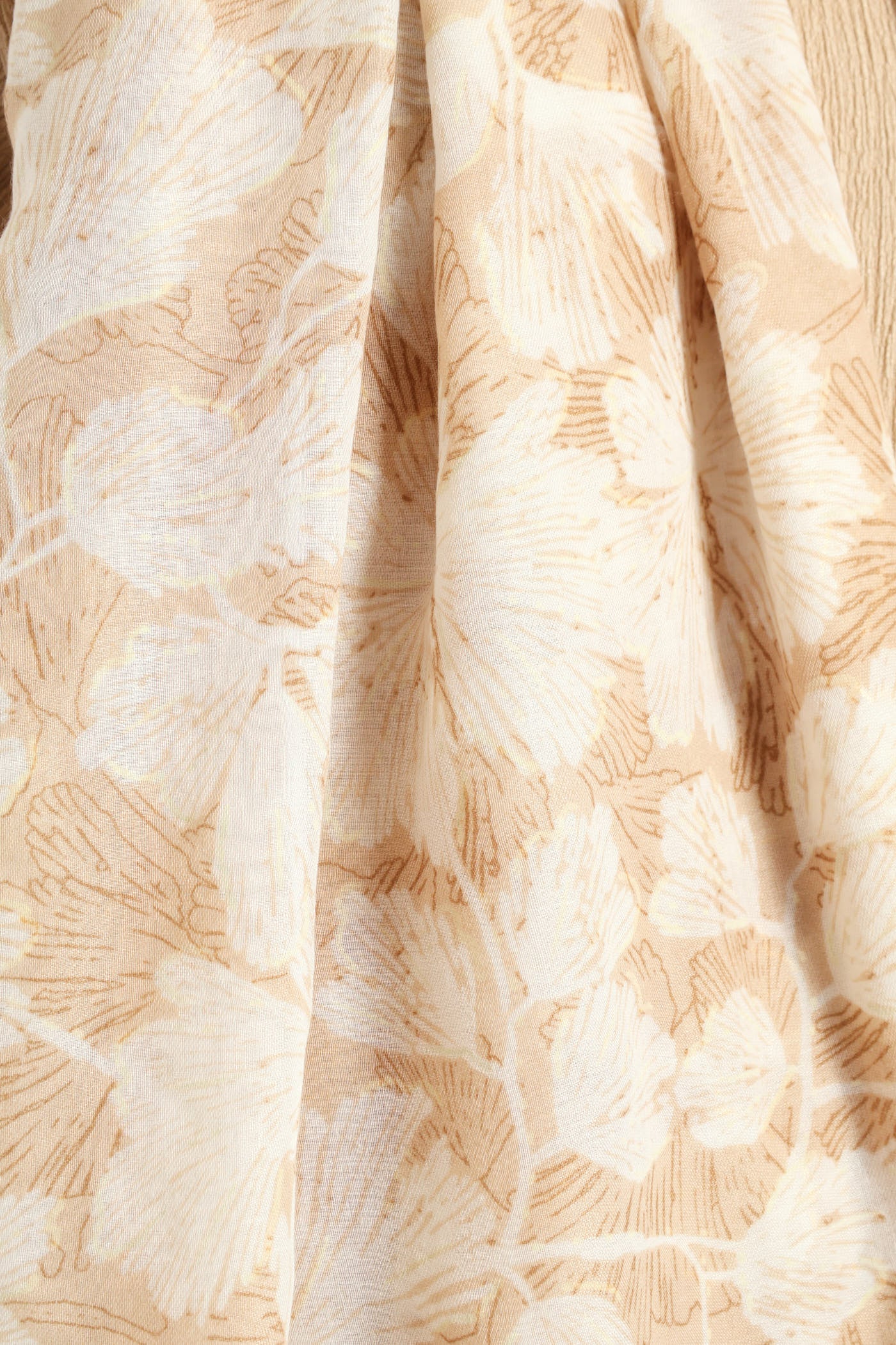 Floral Foil Print Scarf - Stone - Image 3