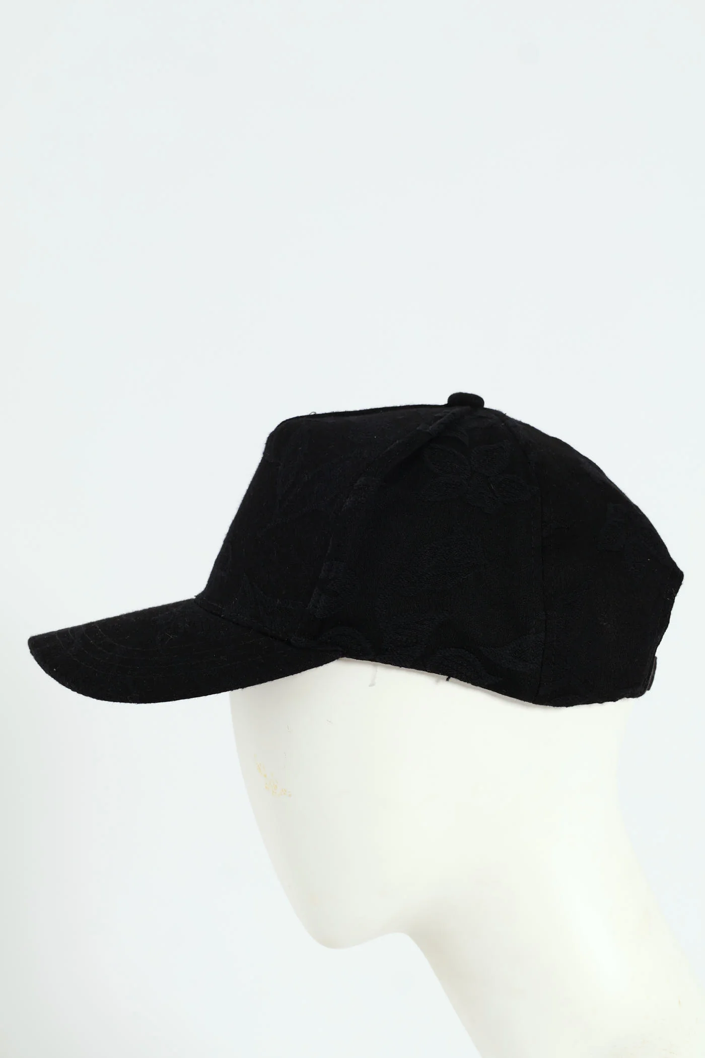 Floral Jaquard Peak Cap - Black - Image 3