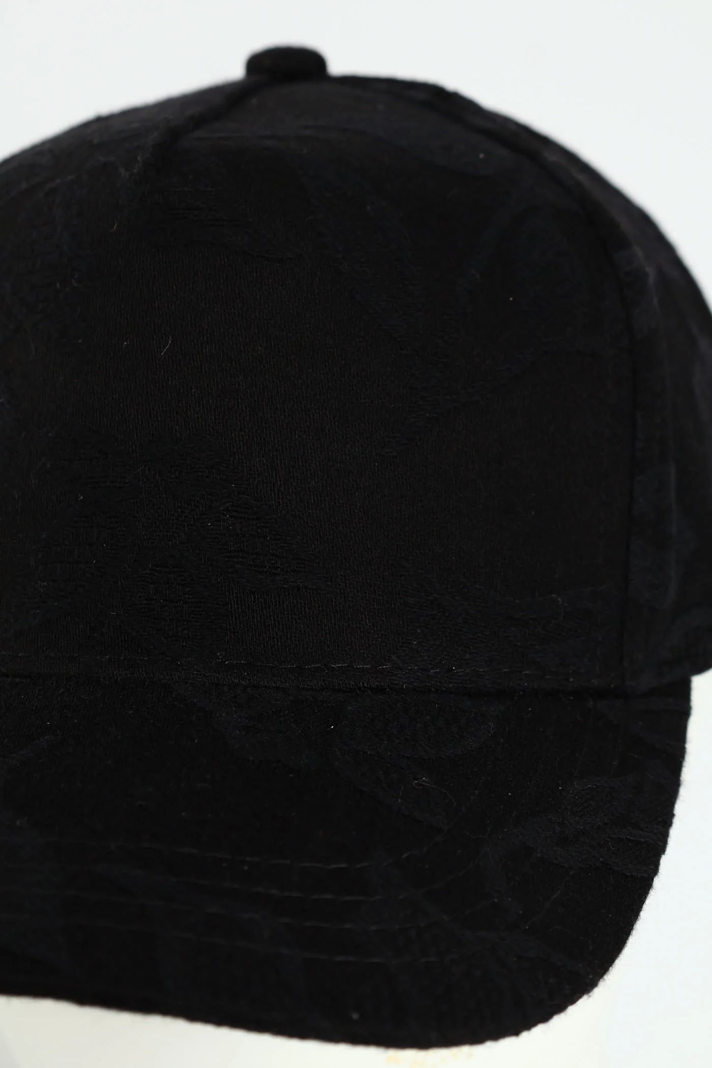 Floral Jaquard Peak Cap - Black - Image 4
