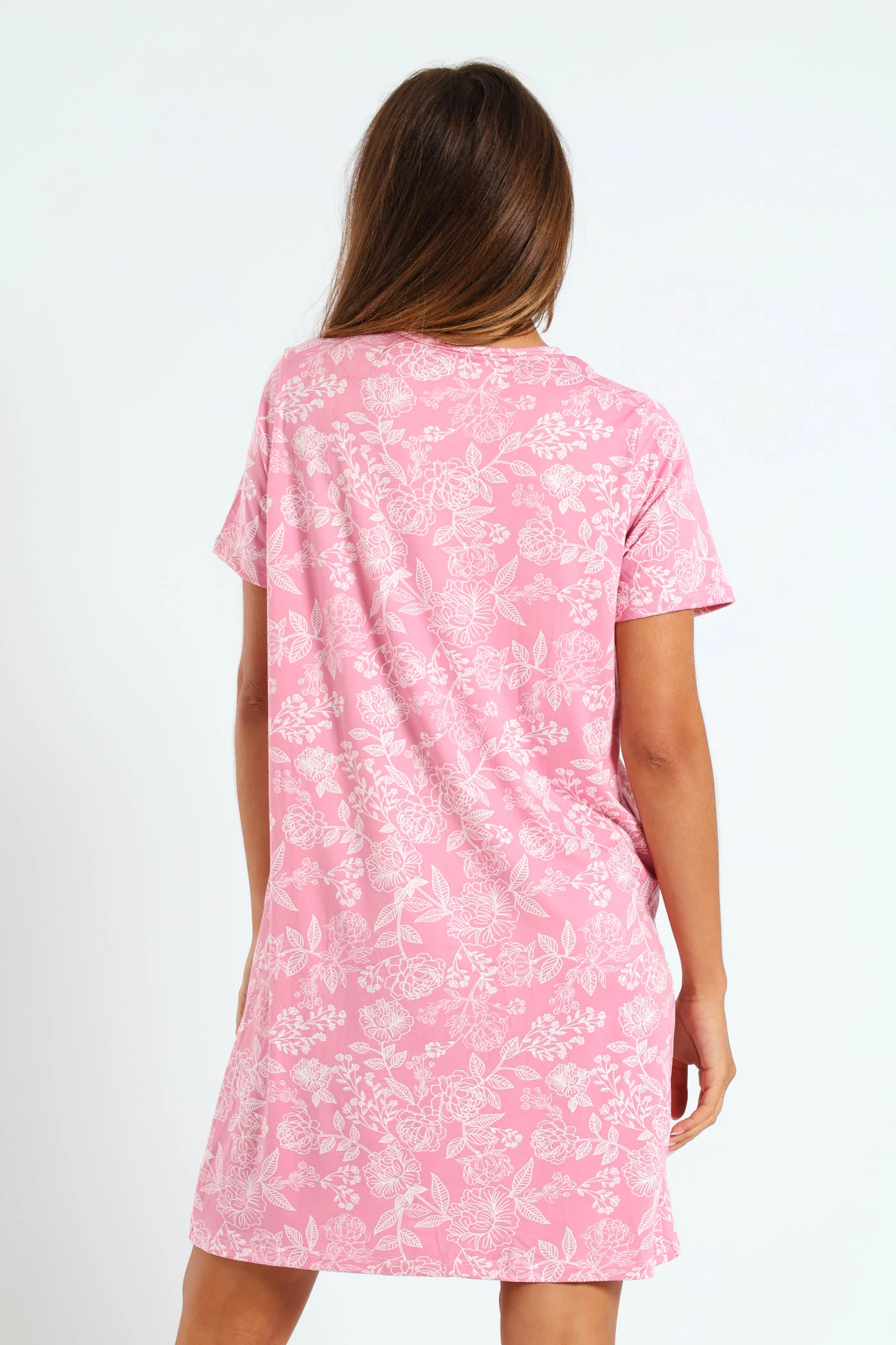 Floral Line Nighty - Pink - Image 3