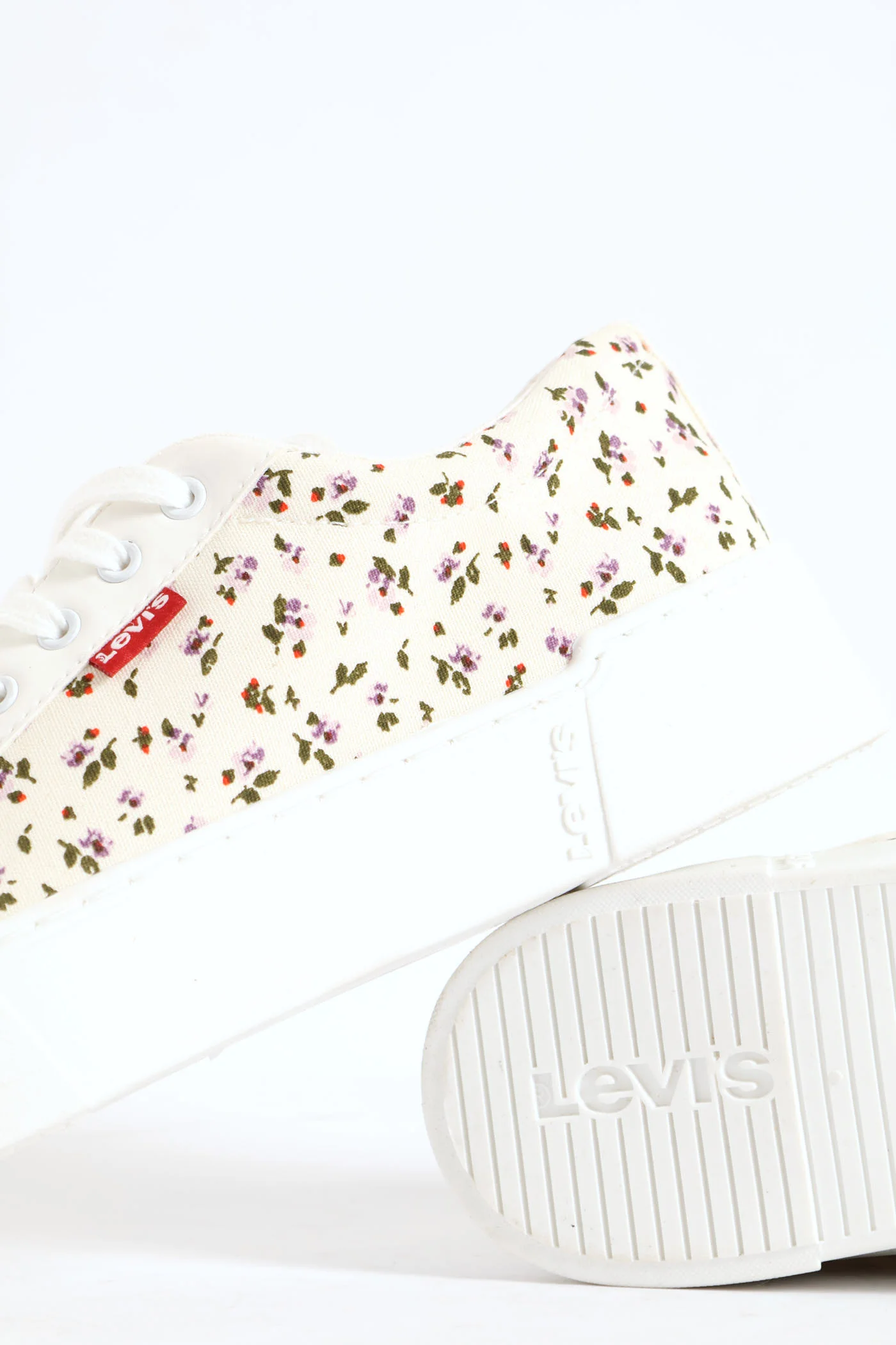 Floral Platform Sneaker - Off White - Image 6