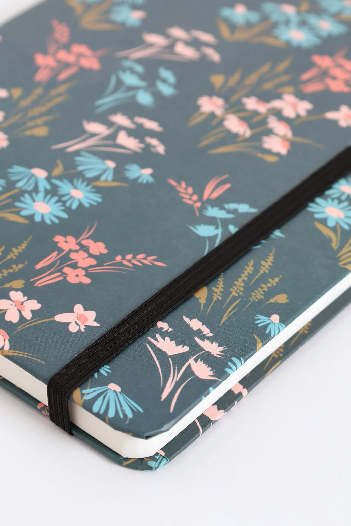 Floral Print 80 Page Notebook - Navy - Image 3