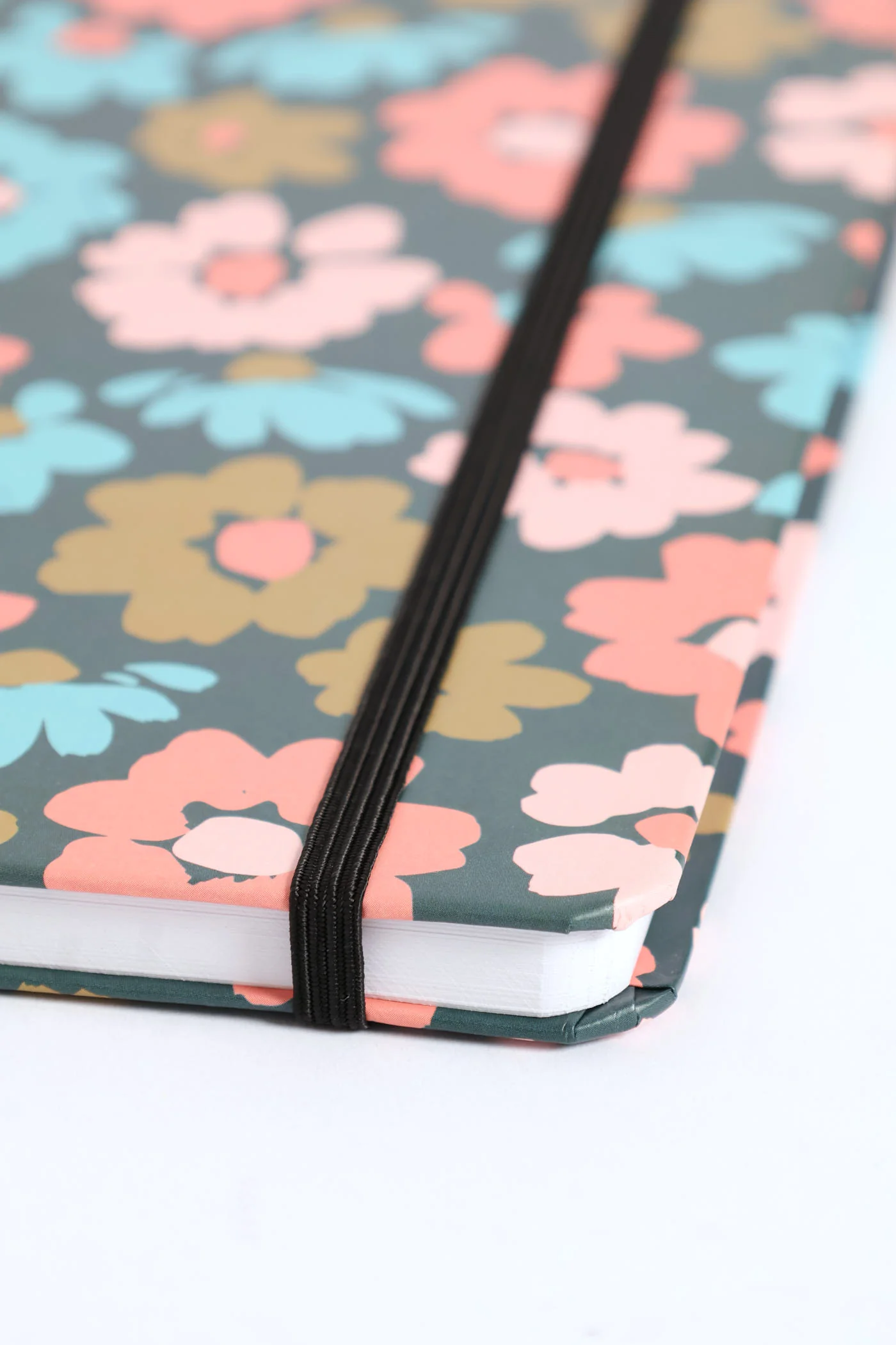 Floral Print 80 Page Notebook - Navy - Image 2