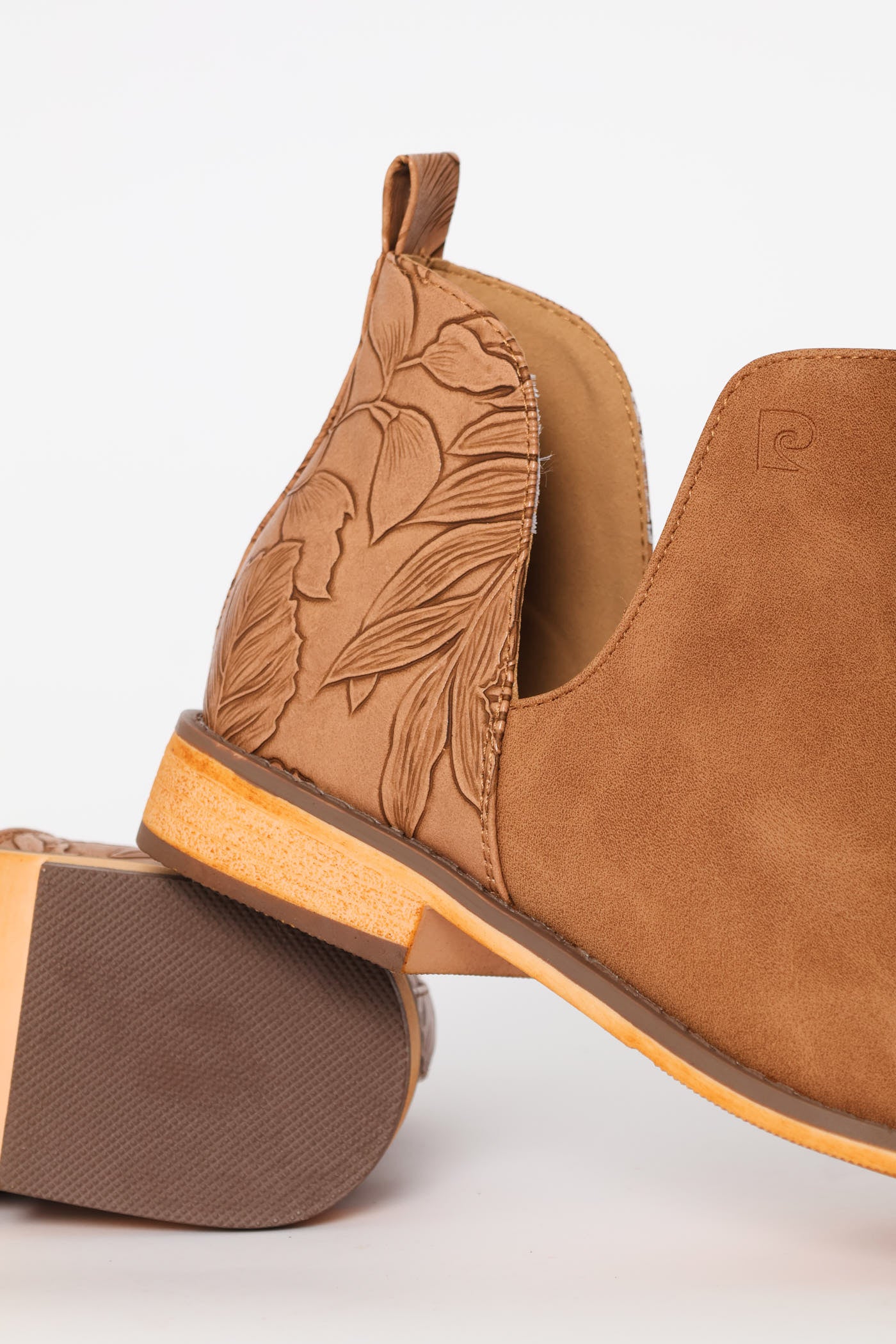 Floral Print Ankle Boot - Tan - Image 2