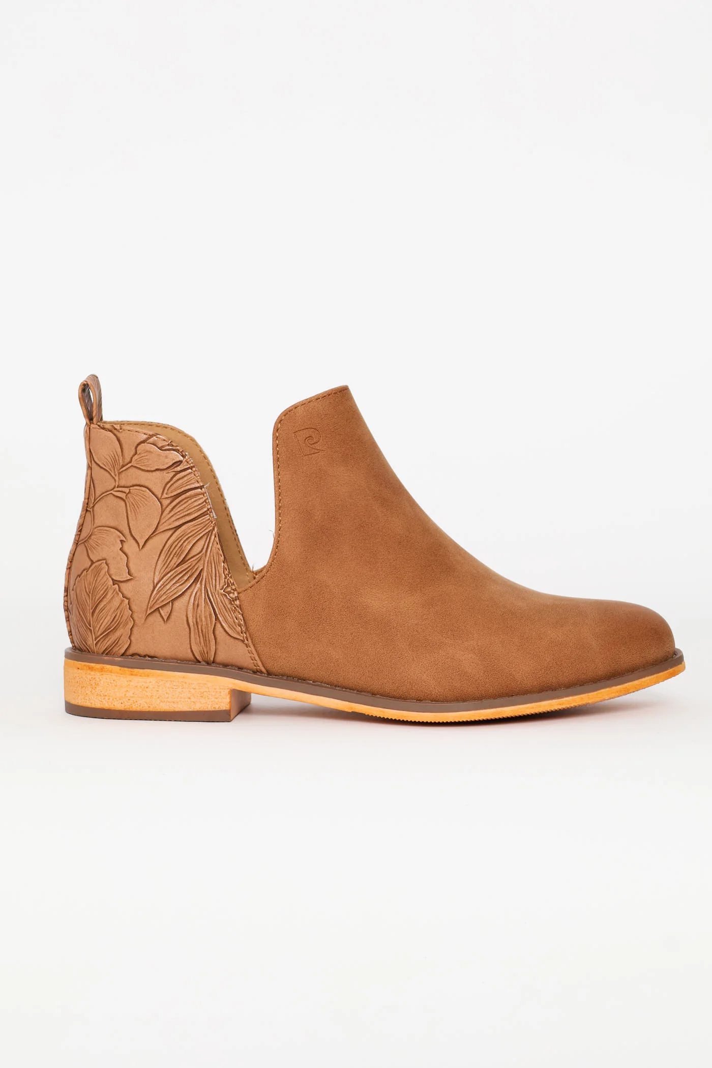 Floral Print Ankle Boot - Tan - Image 4