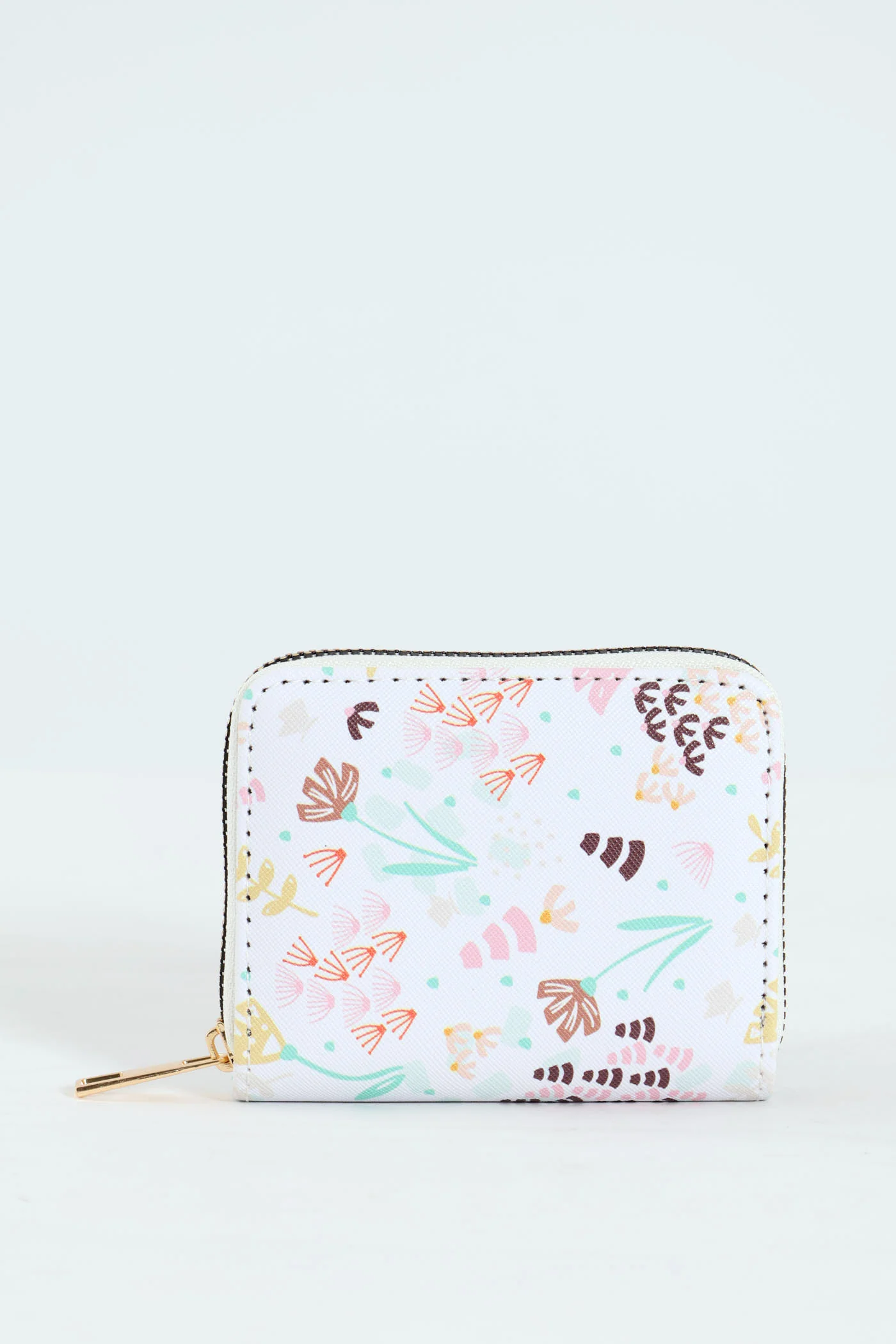Floral Print Zip Around Purse - White - Image 2
