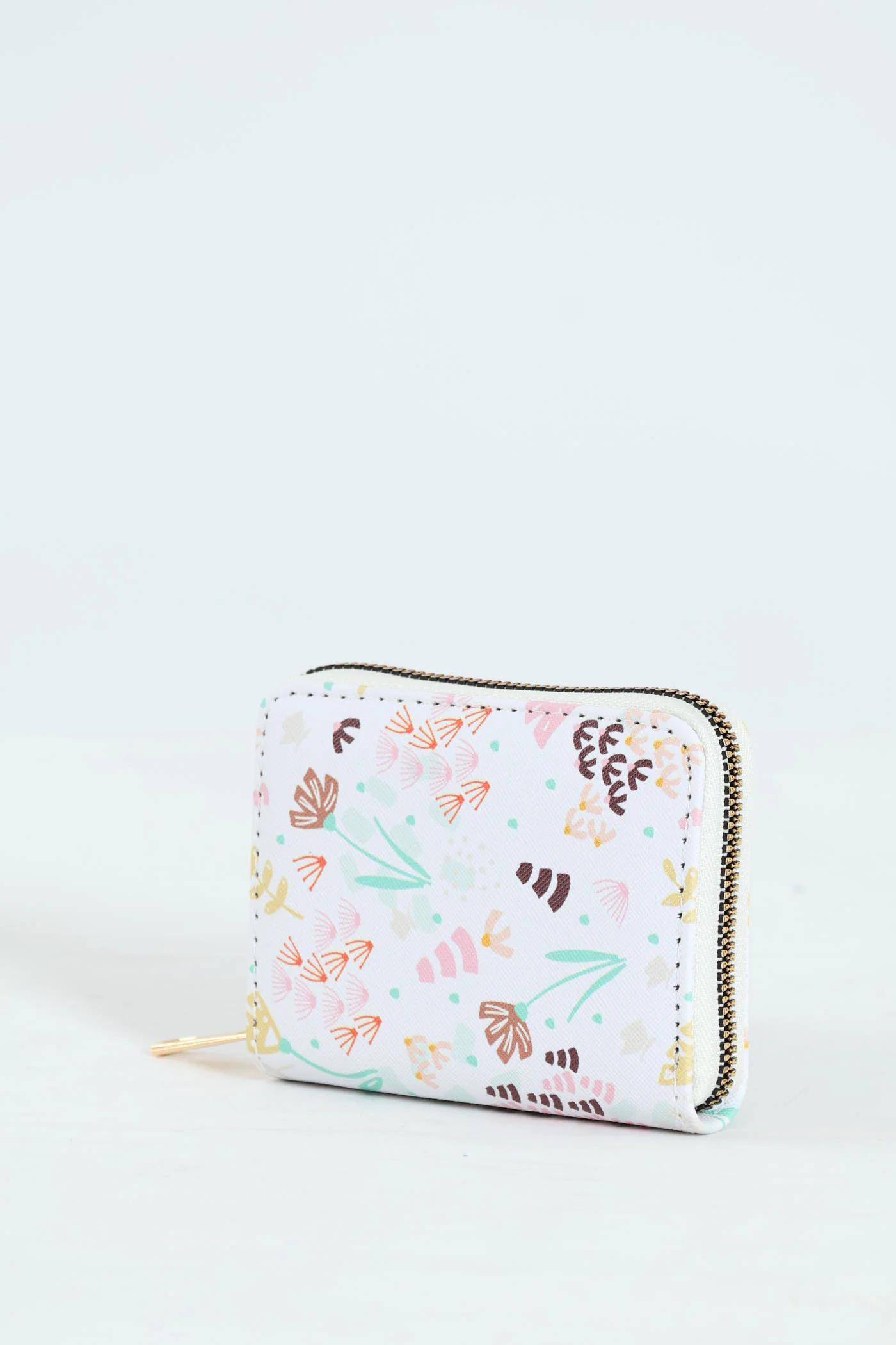 Floral Print Zip Around Purse - White - Image 3