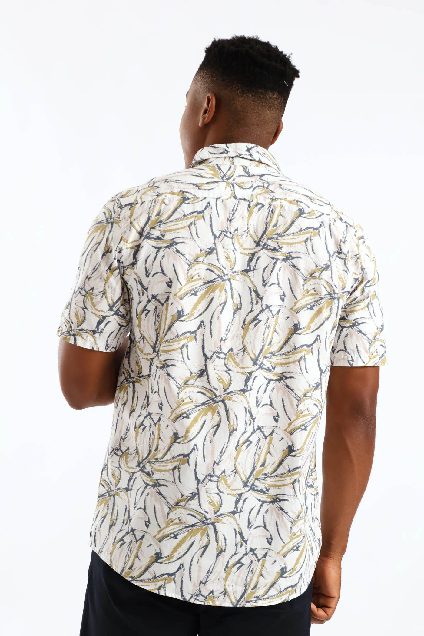 Floral Regular Shirt - White/Khaki - Image 4