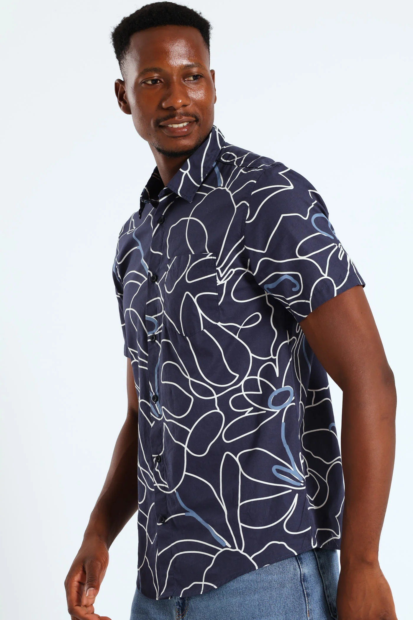 Floral Shirt - Navy - Image 2