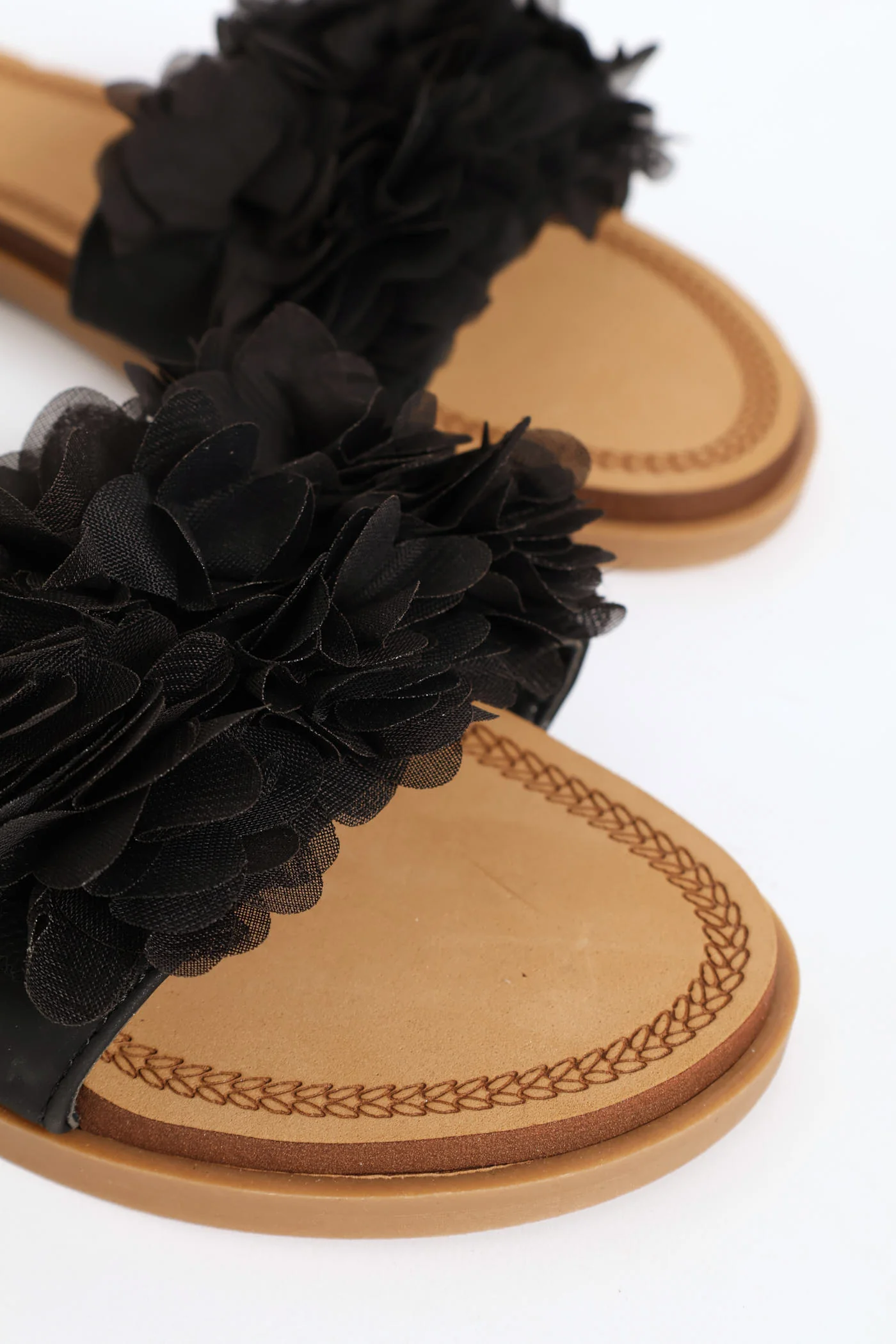 Floral Summer Sandal - Black - Image 2
