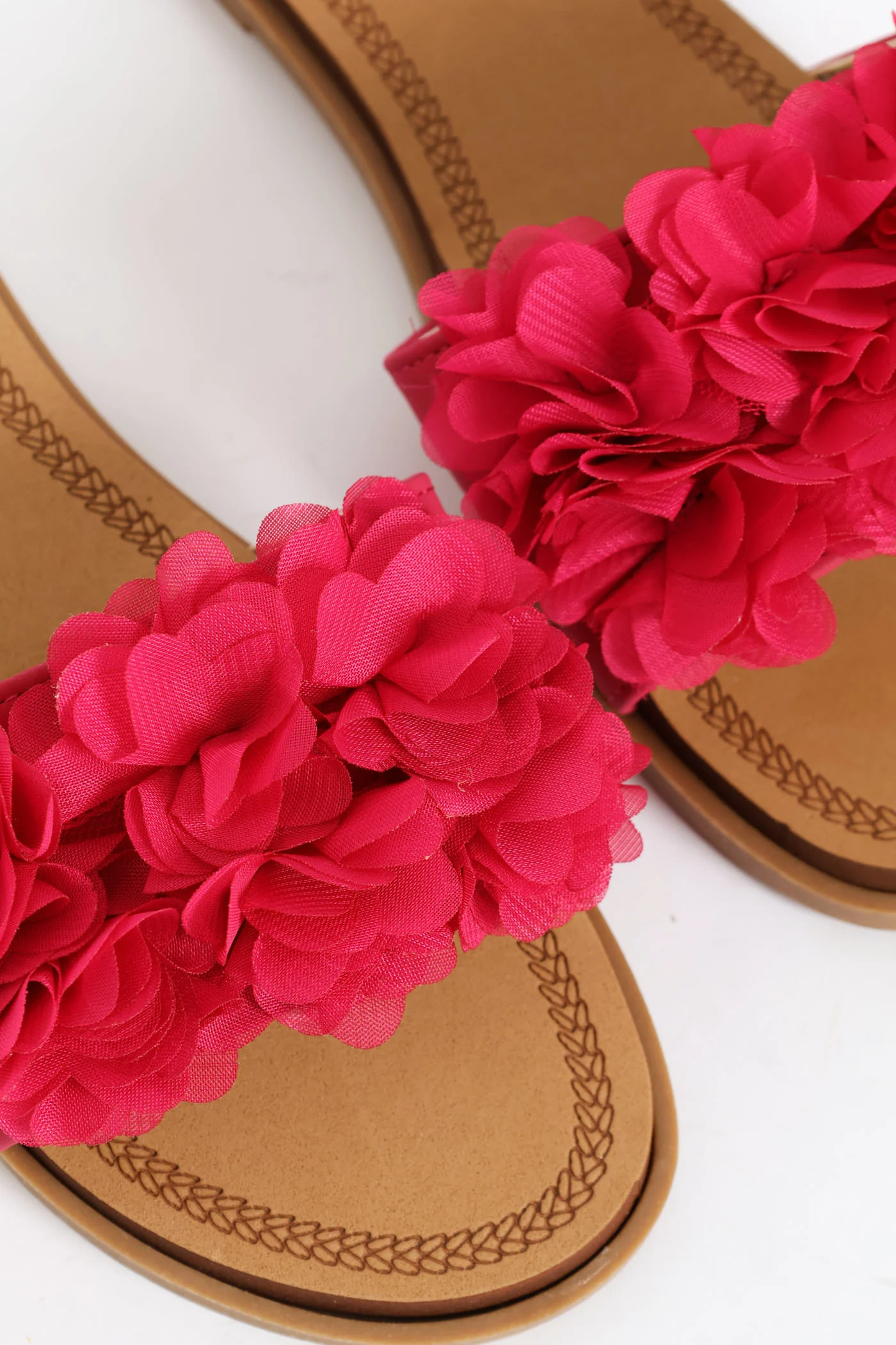 Floral Summer Sandal - Cerise - Image 2