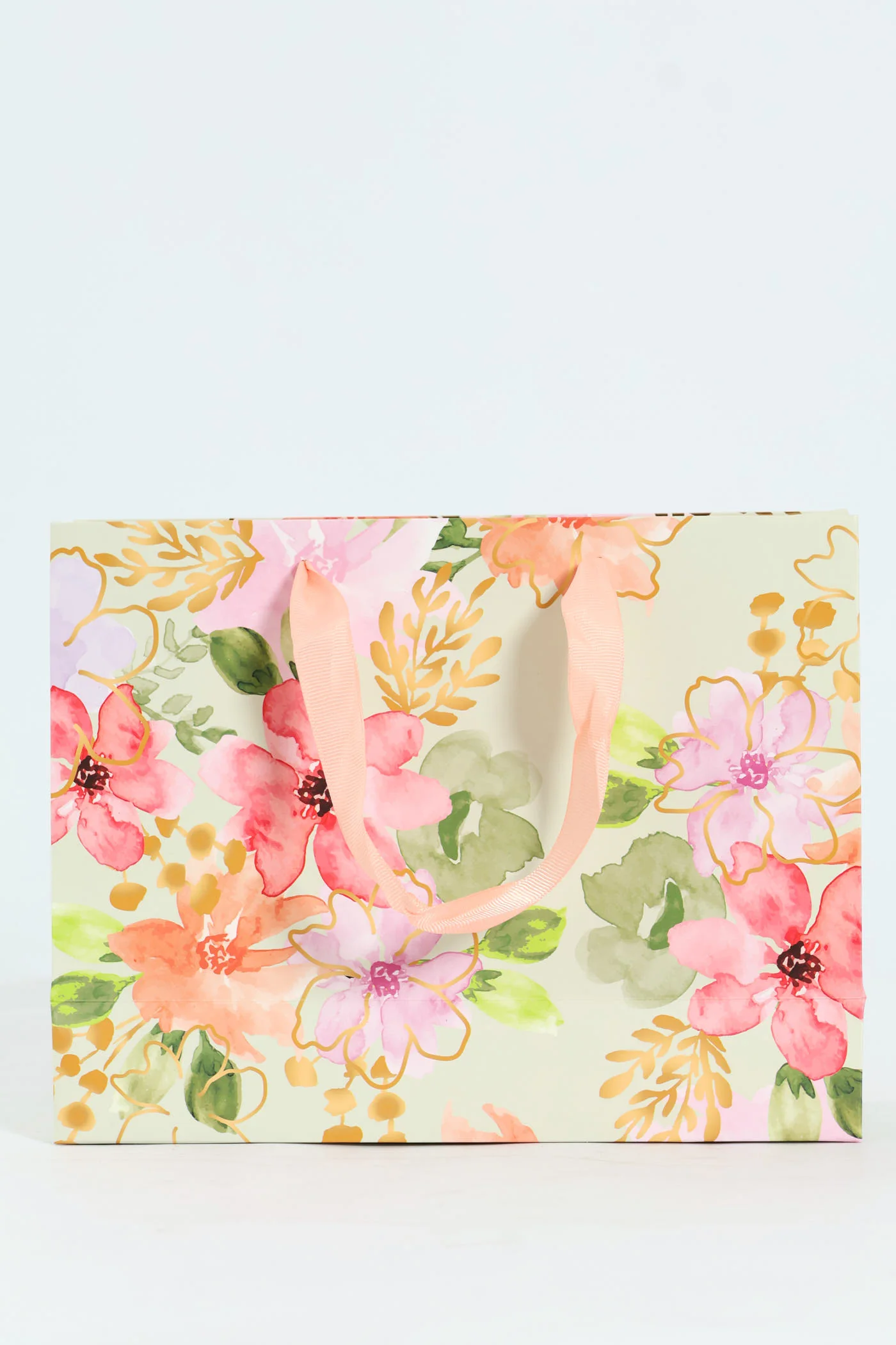 Small Floral Watercolour Gift Bag - Sage - Image 3