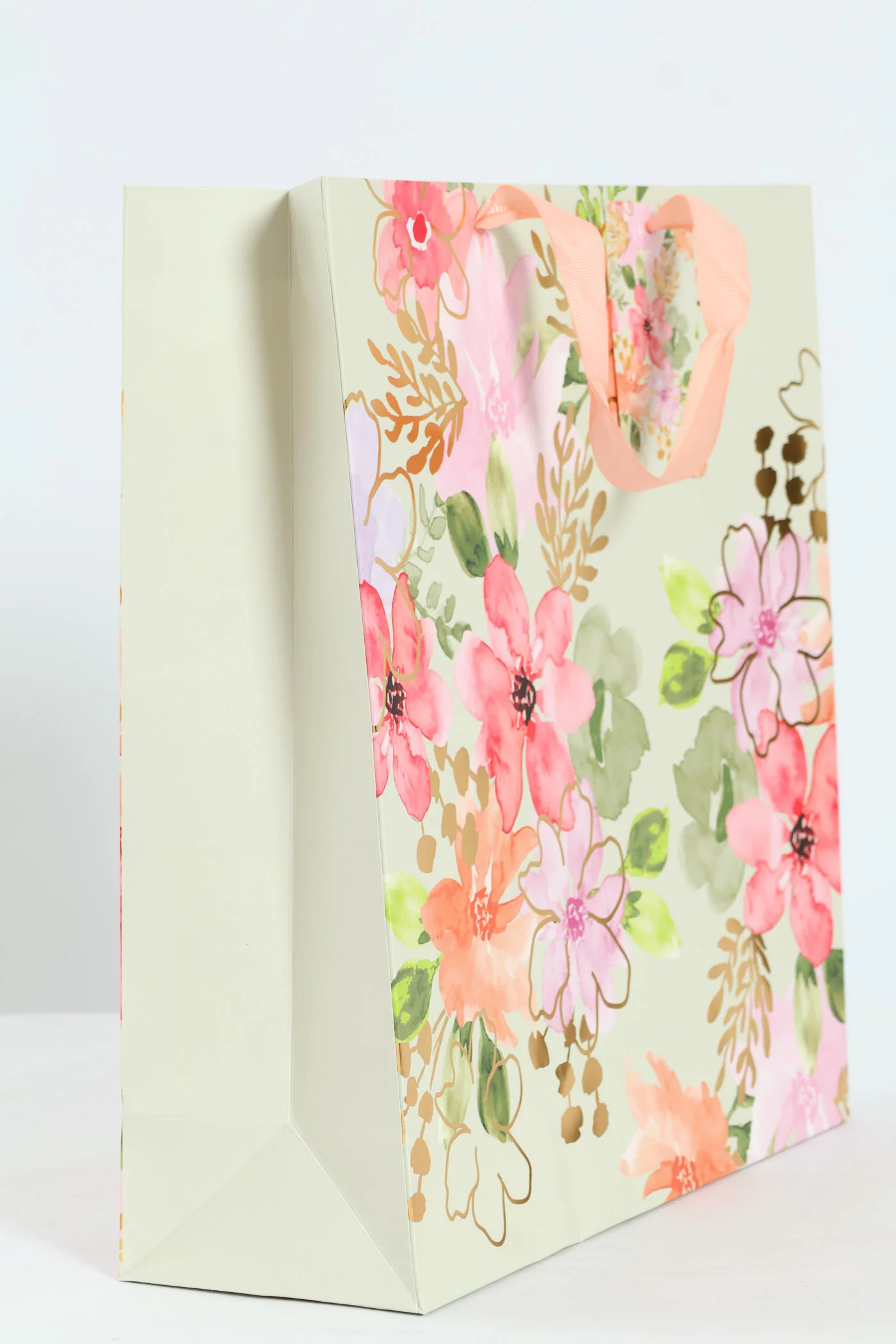 Medium Floral Watercolour Gift Bag - Sage - Image 2