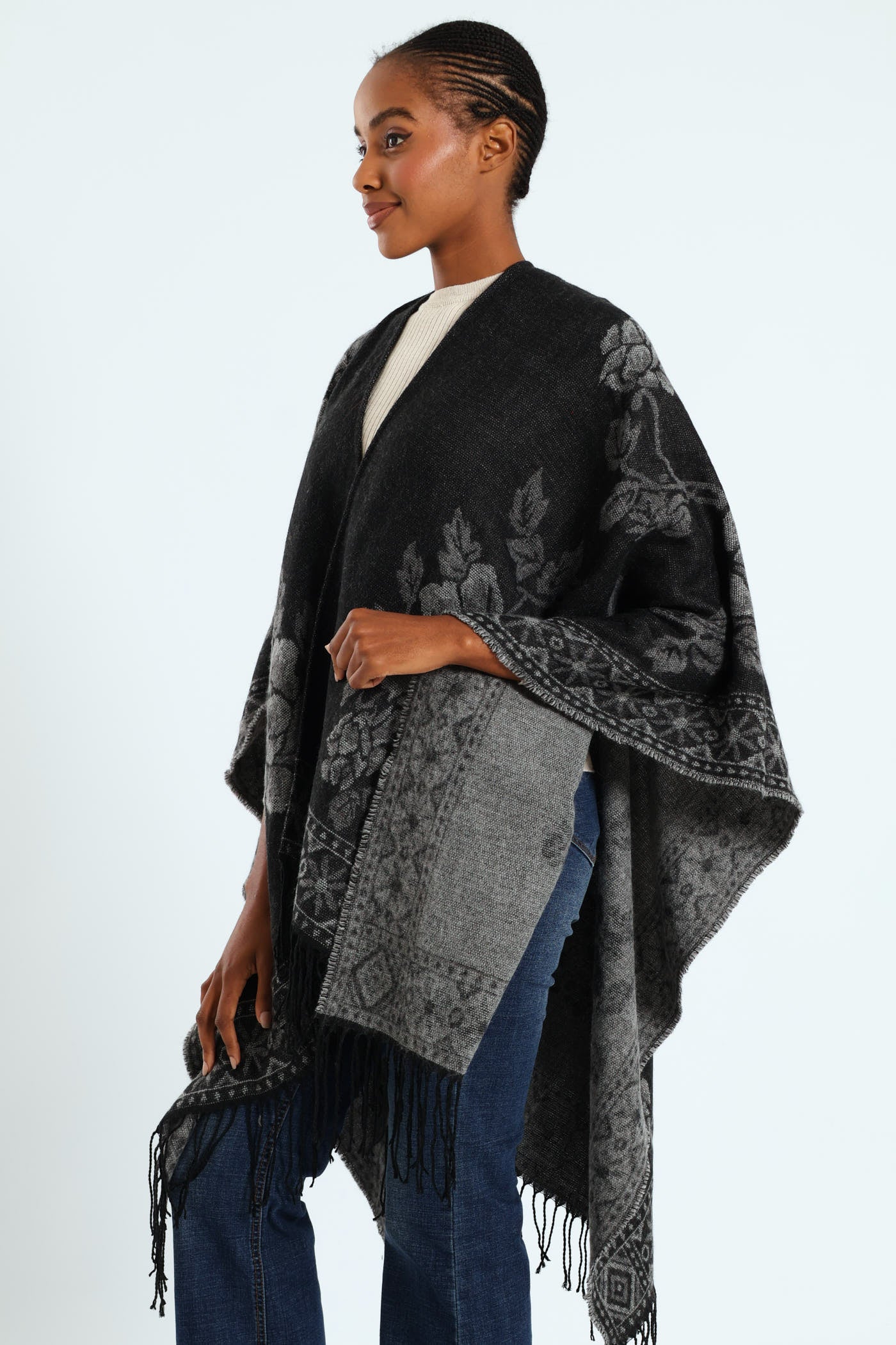 Floral Wrap - Dark Grey - Image 4