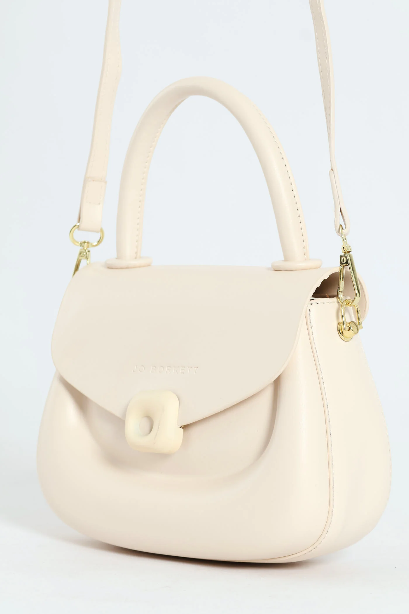 Florence Flap Bag With Top Handle - Beige - Image 3