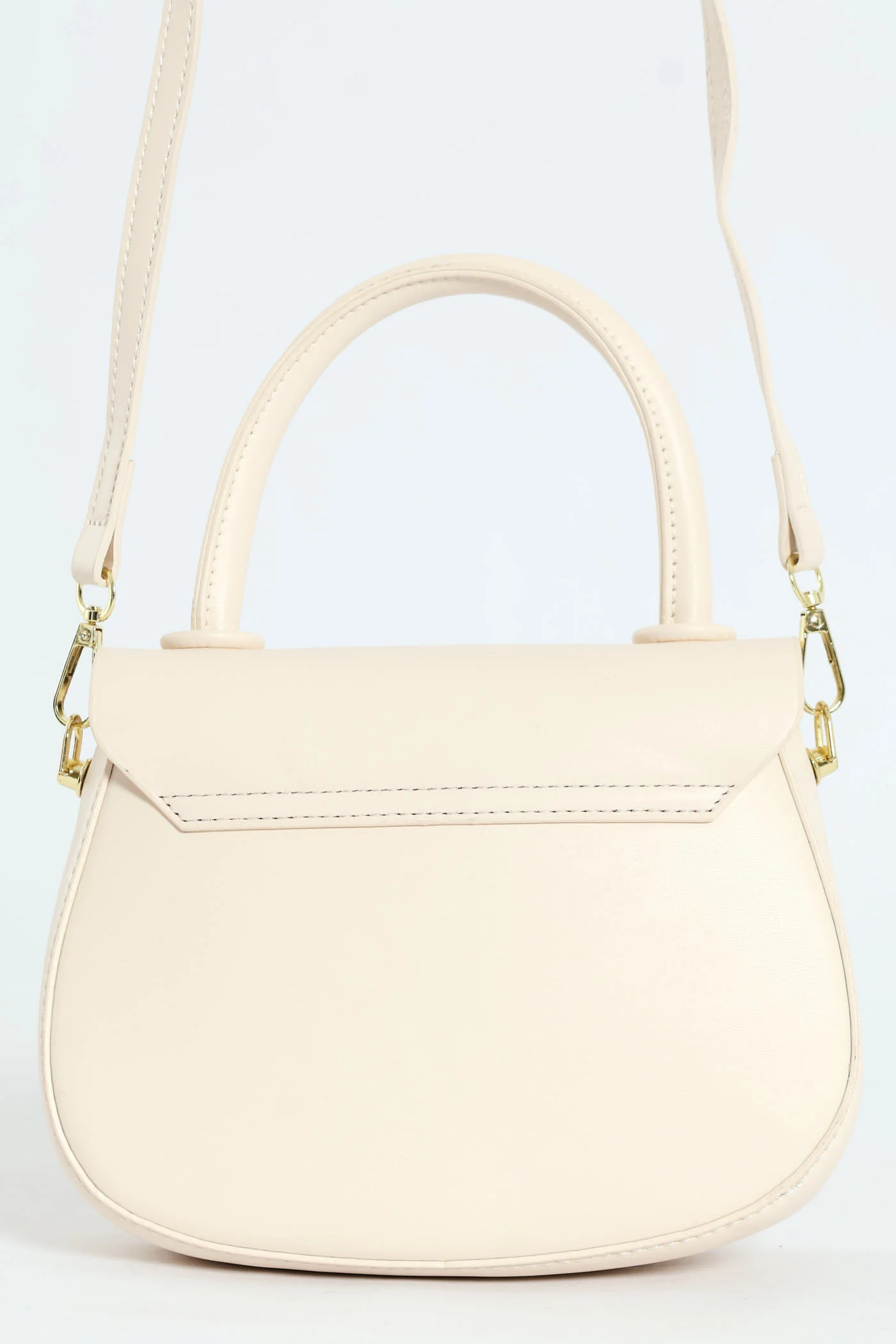 Florence Flap Bag With Top Handle - Beige - Image 4