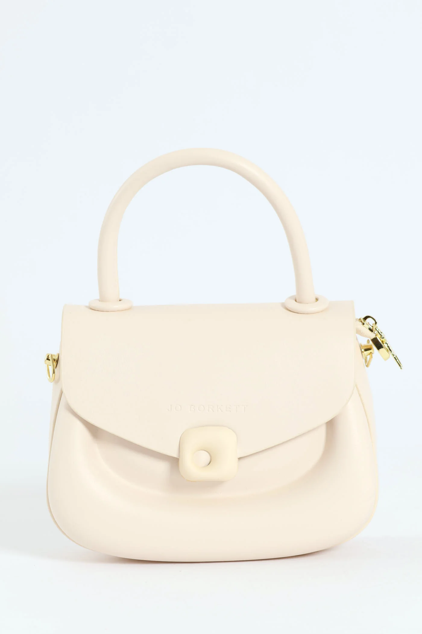 Florence Flap Bag With Top Handle - Beige - Image 6