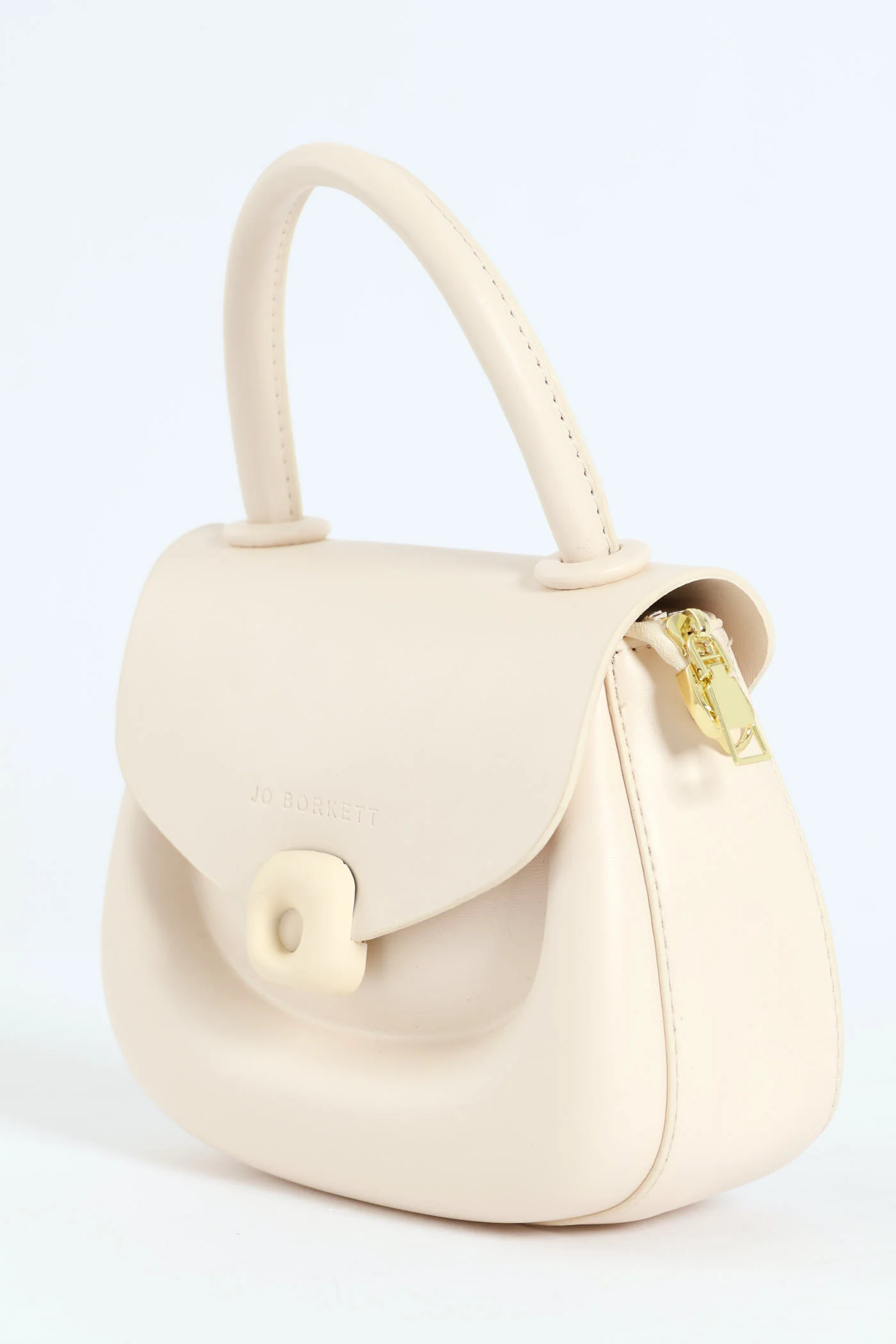 Florence Flap Bag With Top Handle - Beige - Image 7