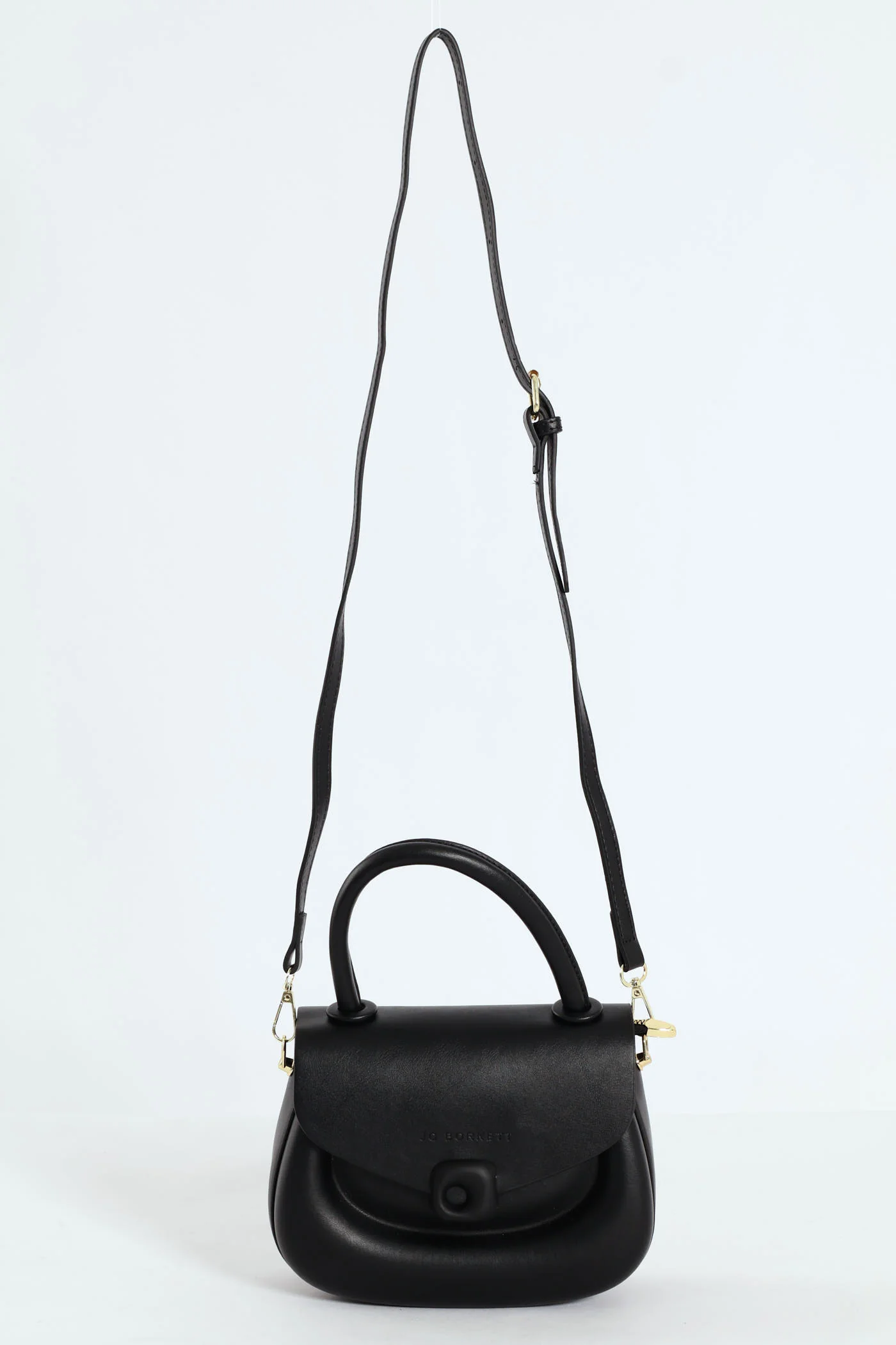 Florence Flap Bag With Top Handle - Black - Image 4