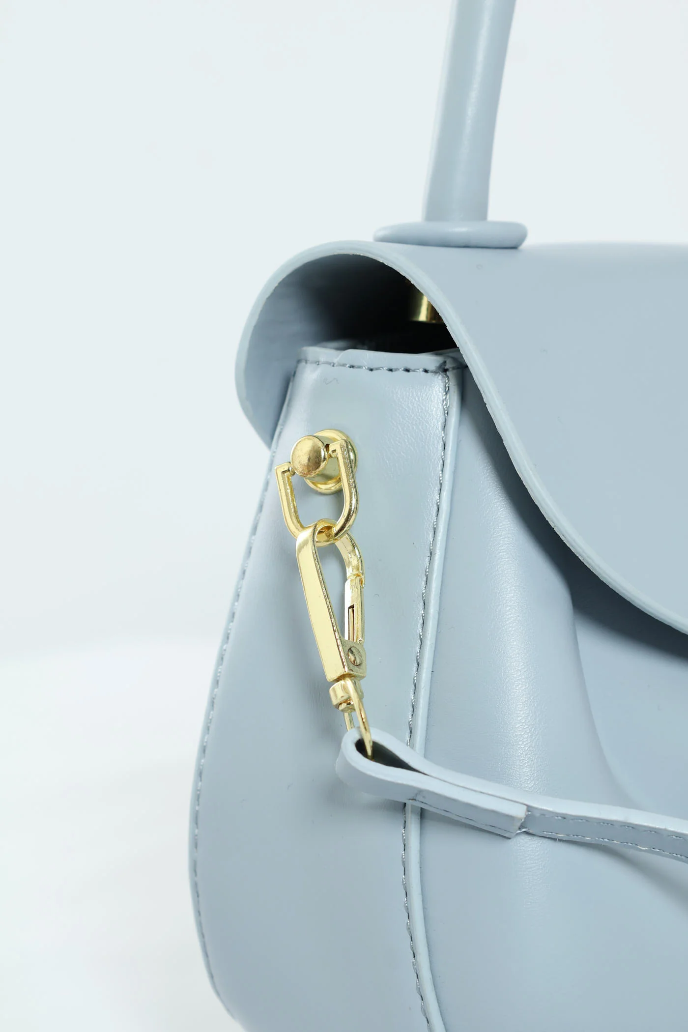 Florence Flap Bag With Top Handle - Blue - Image 5