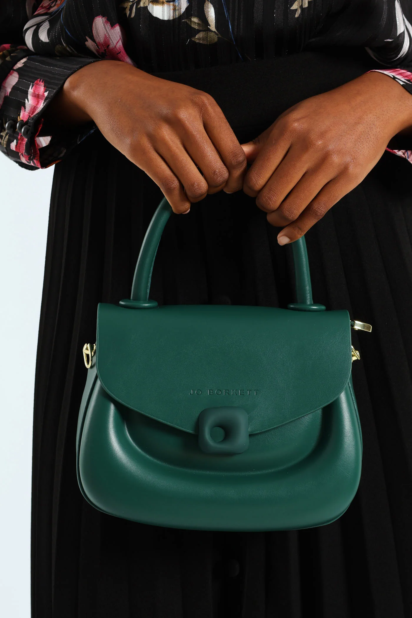 Florence Flap Bag With Top Handle - Bottle Green - Image 2