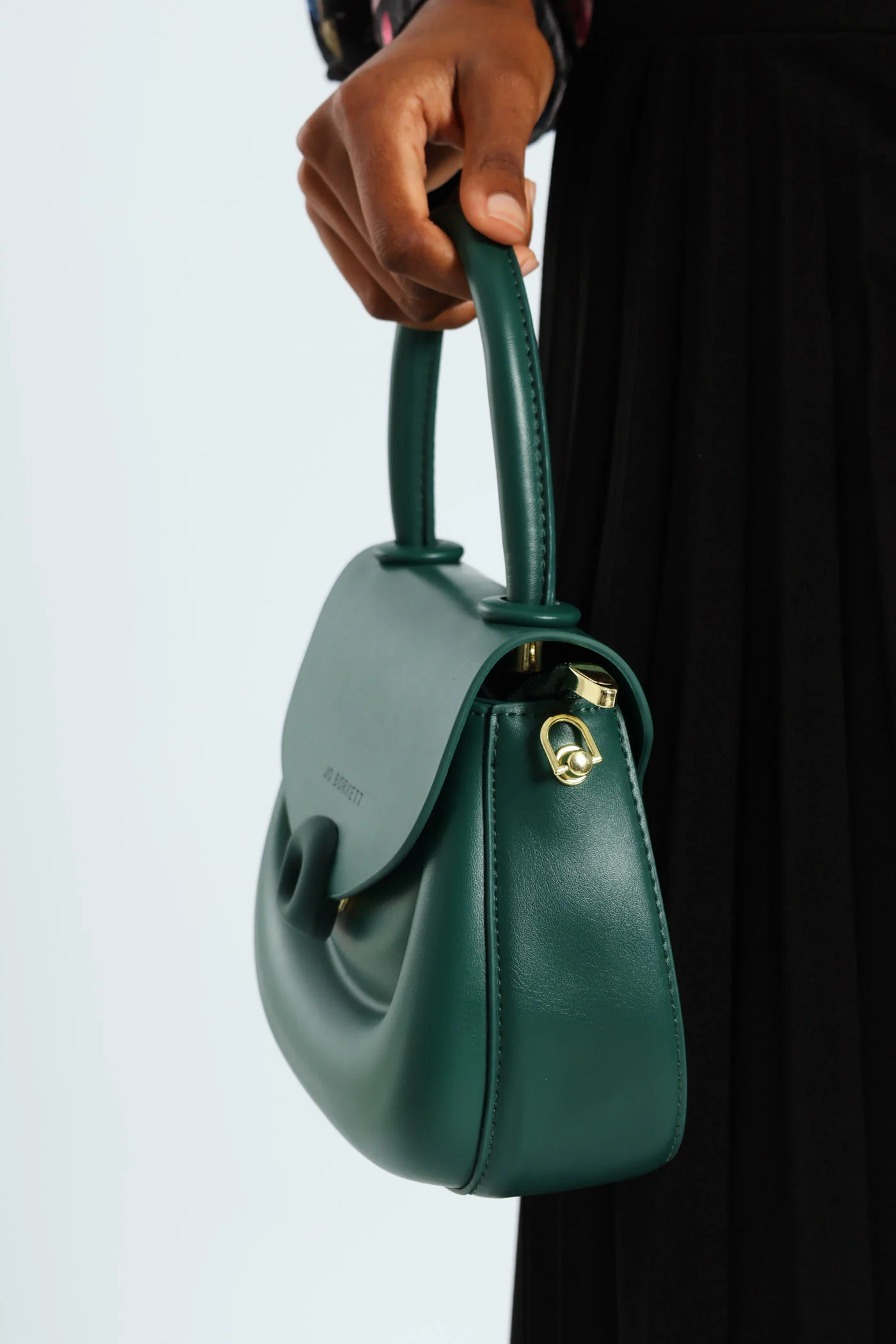 Florence Flap Bag With Top Handle - Bottle Green - Image 3