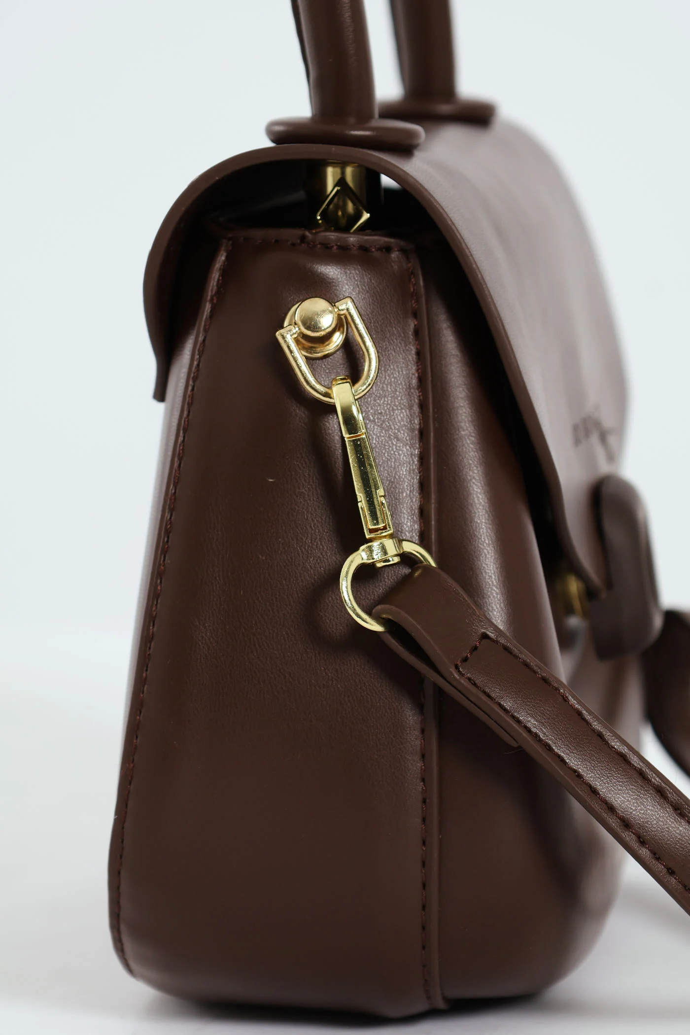 Florence Flap Bag With Top Handle - Brown - Image 2