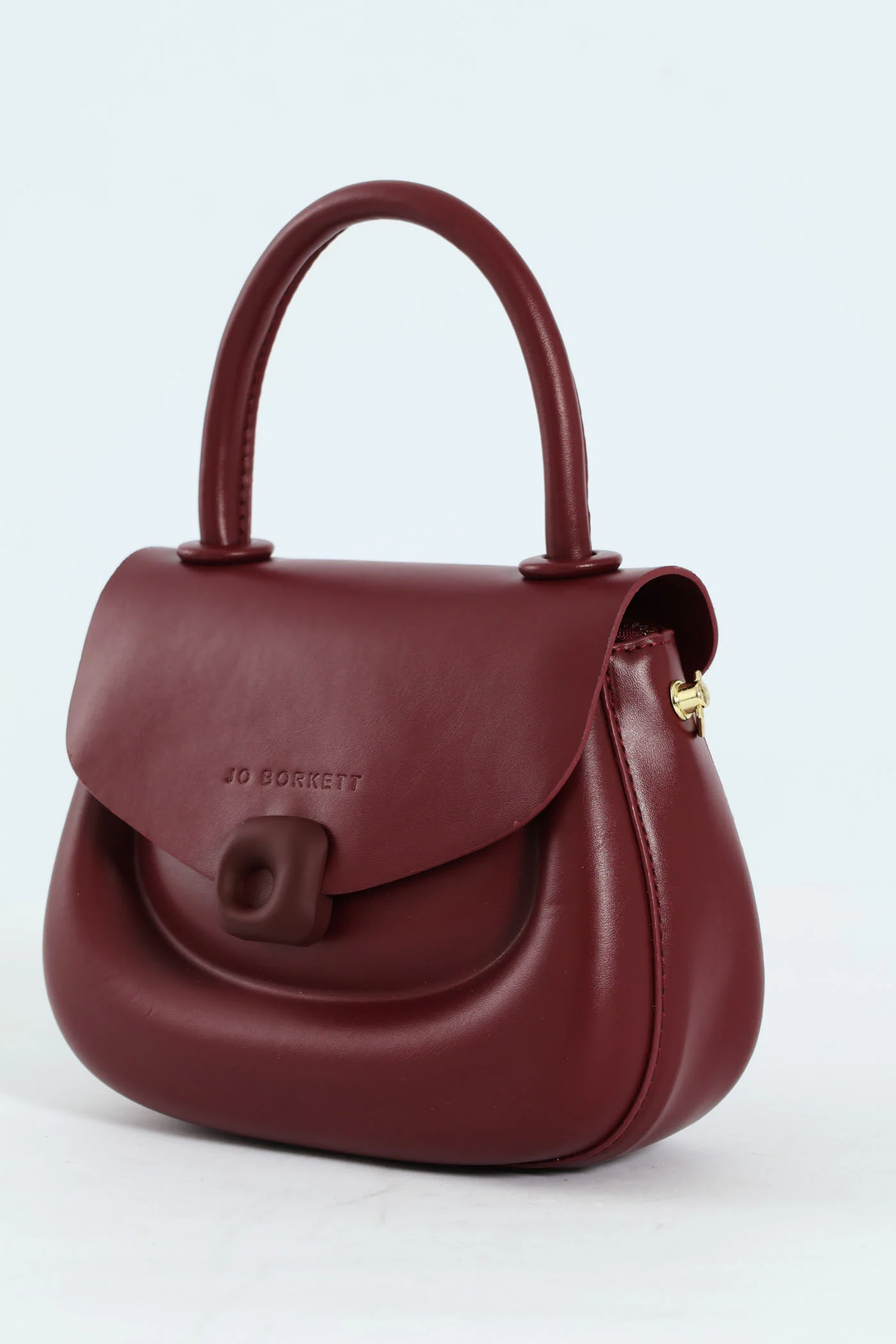 Florence Flap Bag With Top Handle - Burgundy - Image 4