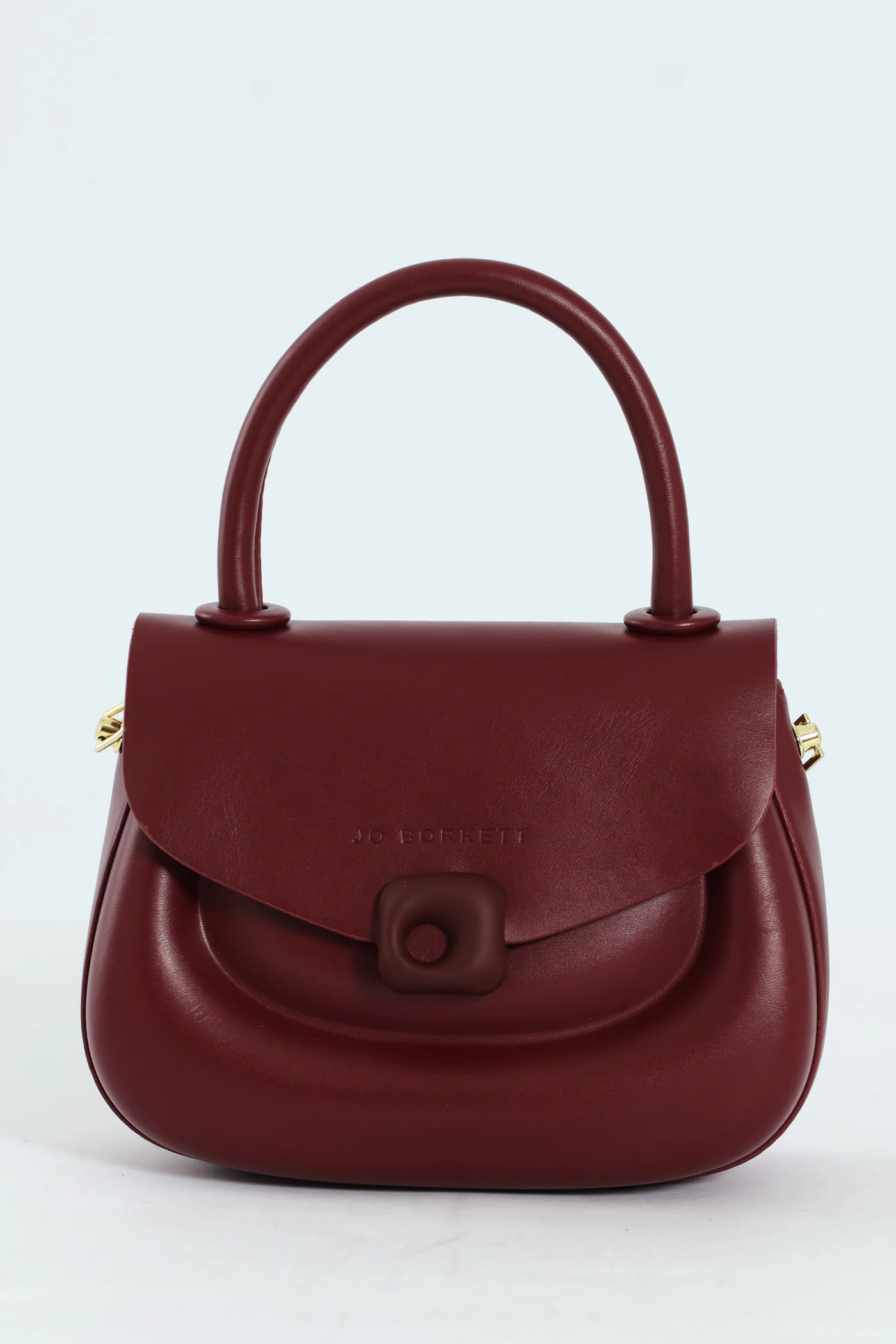 Florence Flap Bag With Top Handle - Burgundy - Image 5