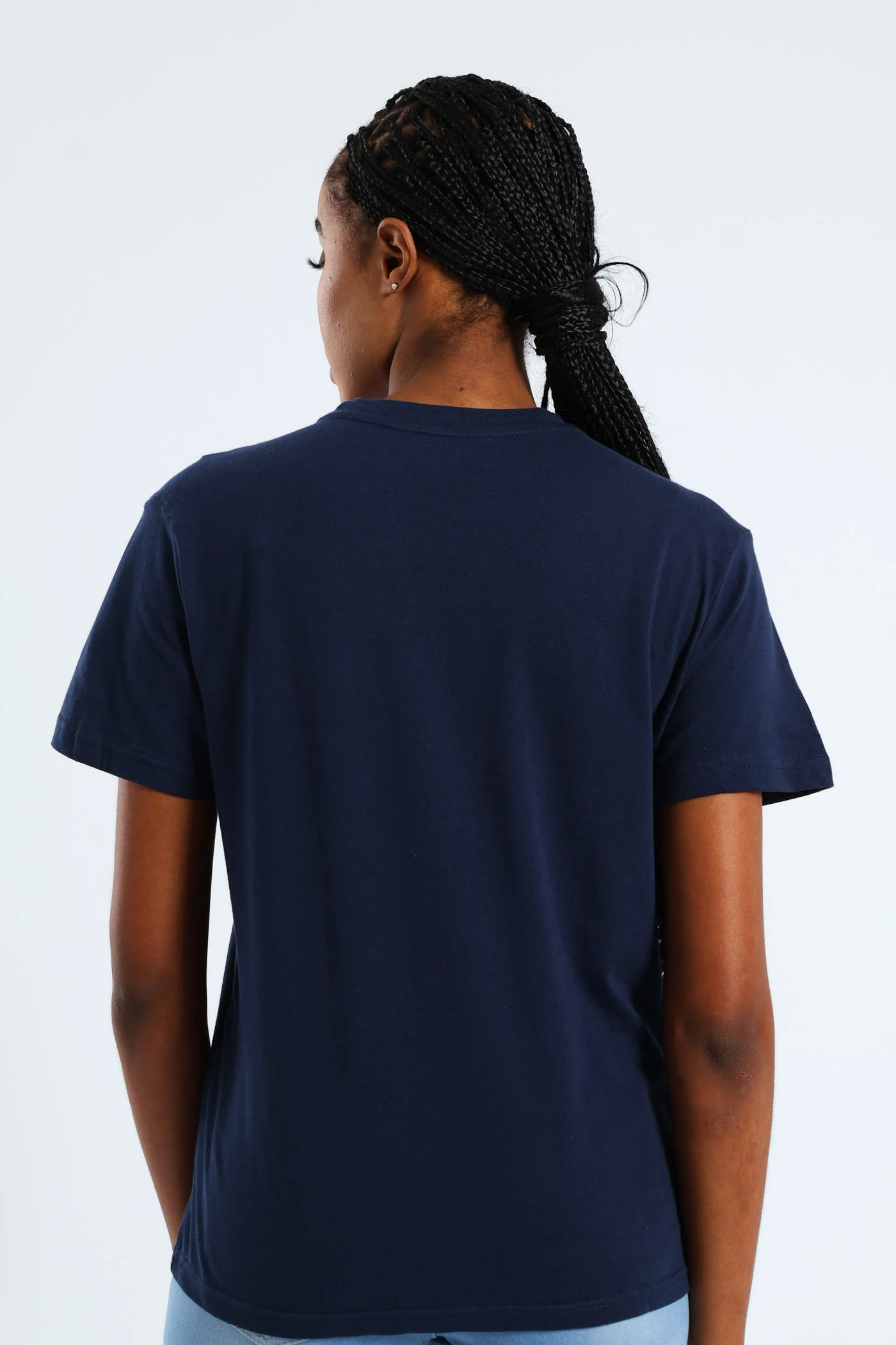 Flores Leaf Foil Tee - Navy - Image 4